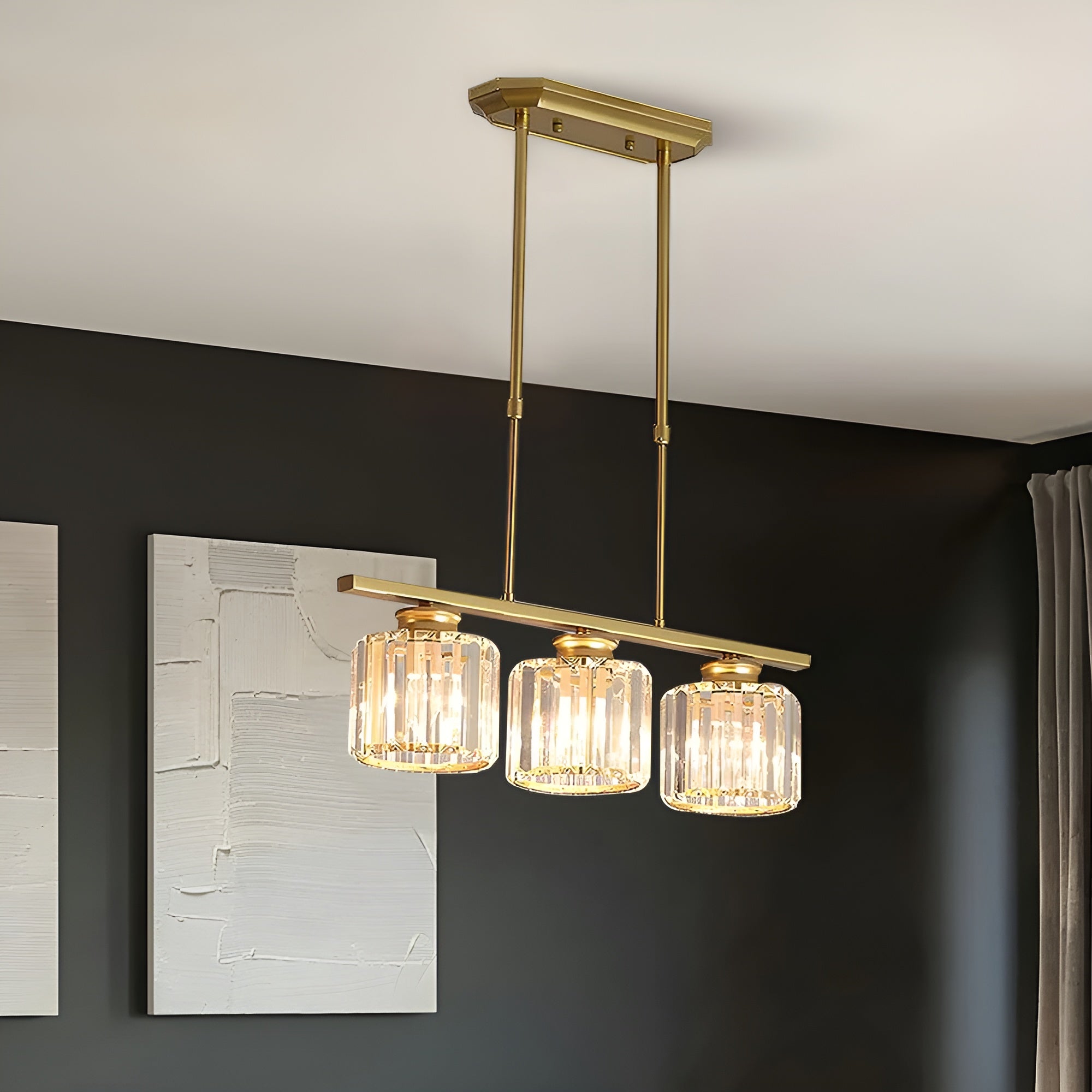 IslaGlow – Nordic Multi-Head Glass Island Lamp with Modern Adjustable Chandelier