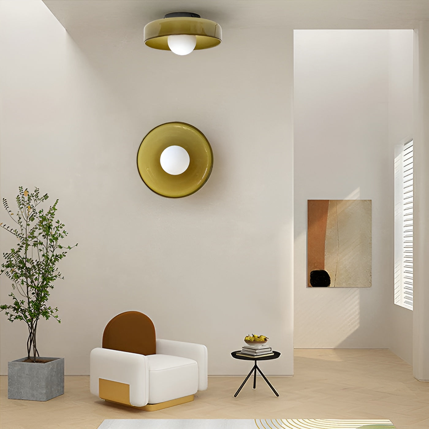 LumiRound — Modern Round Flush Mount Ceiling Light Frosted Glass Kitchen Lamp
