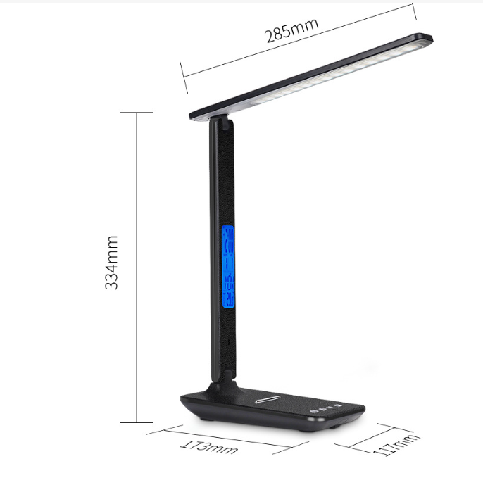 LumiCore – Wireless LED desk lamp with touch control, digital display & charging station