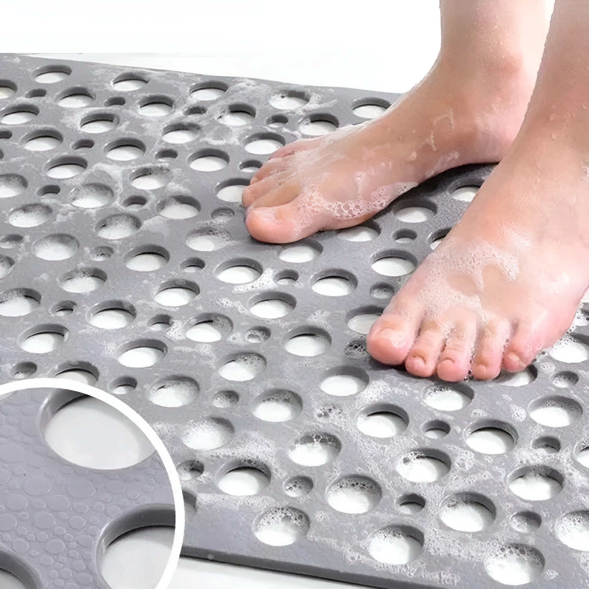 HydroHaven – Antislip Shower Mat Square Non Slip Bathroom Mat with Hygienic Drainage and Soft PVC Comfort Surface