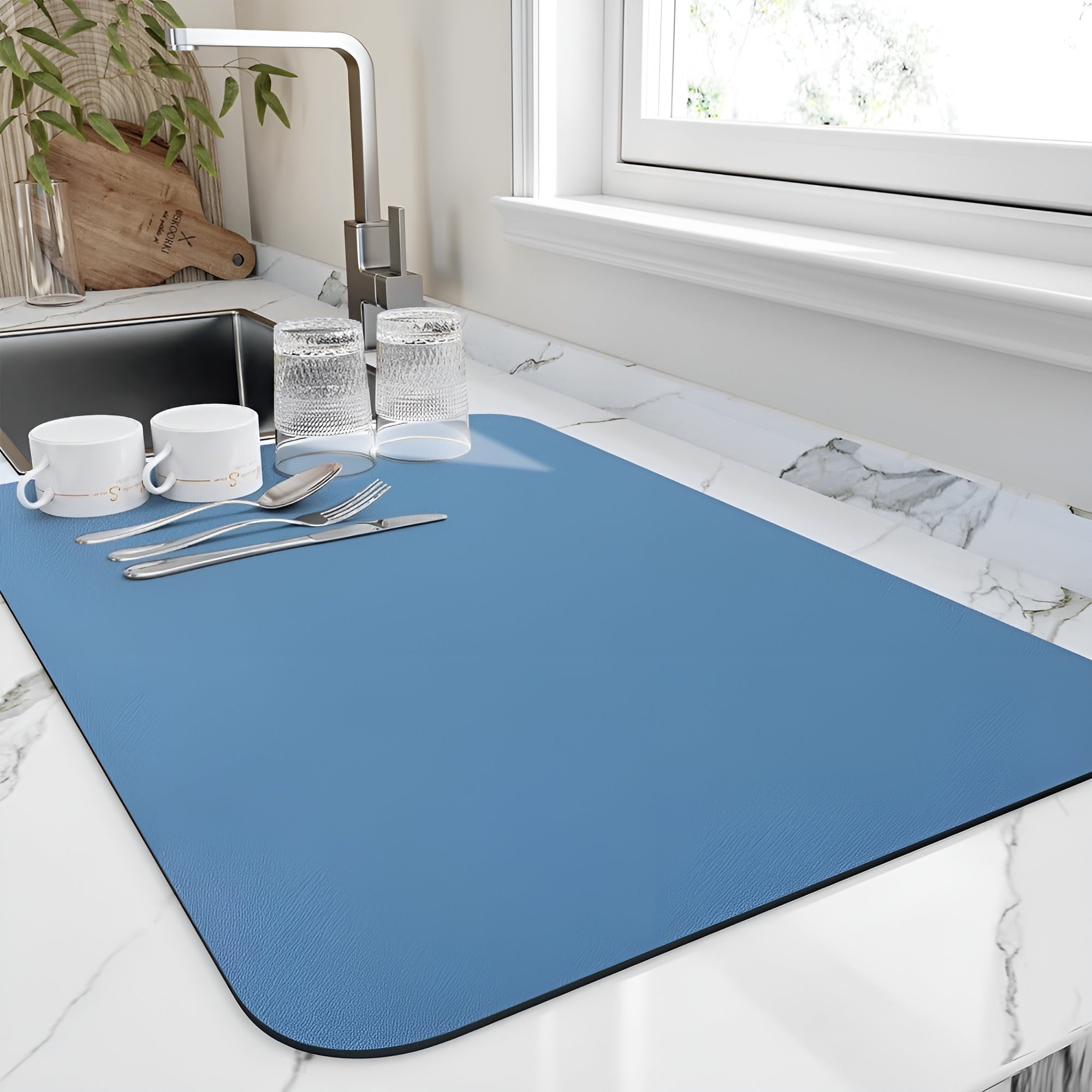 DryEase - Quick Dry Kitchen Dish Mat Highly Absorbent & Odor-Free