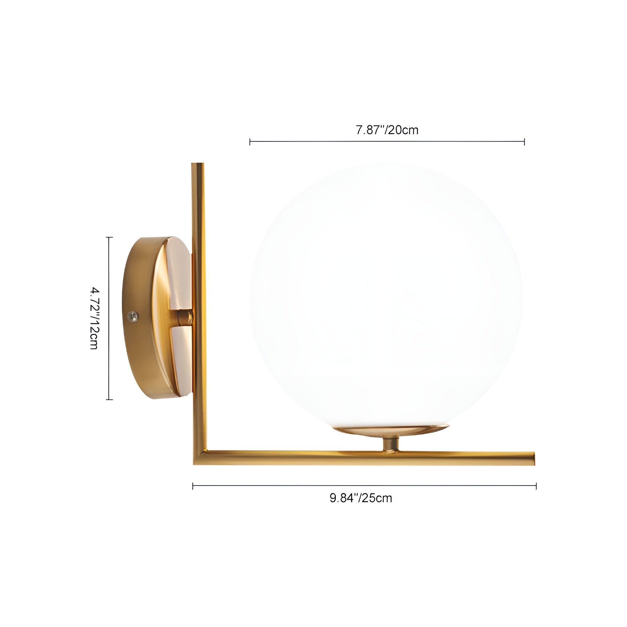 GlowVint – Lighting Antique Brass Opal Glass Globe Wall Light Fixture