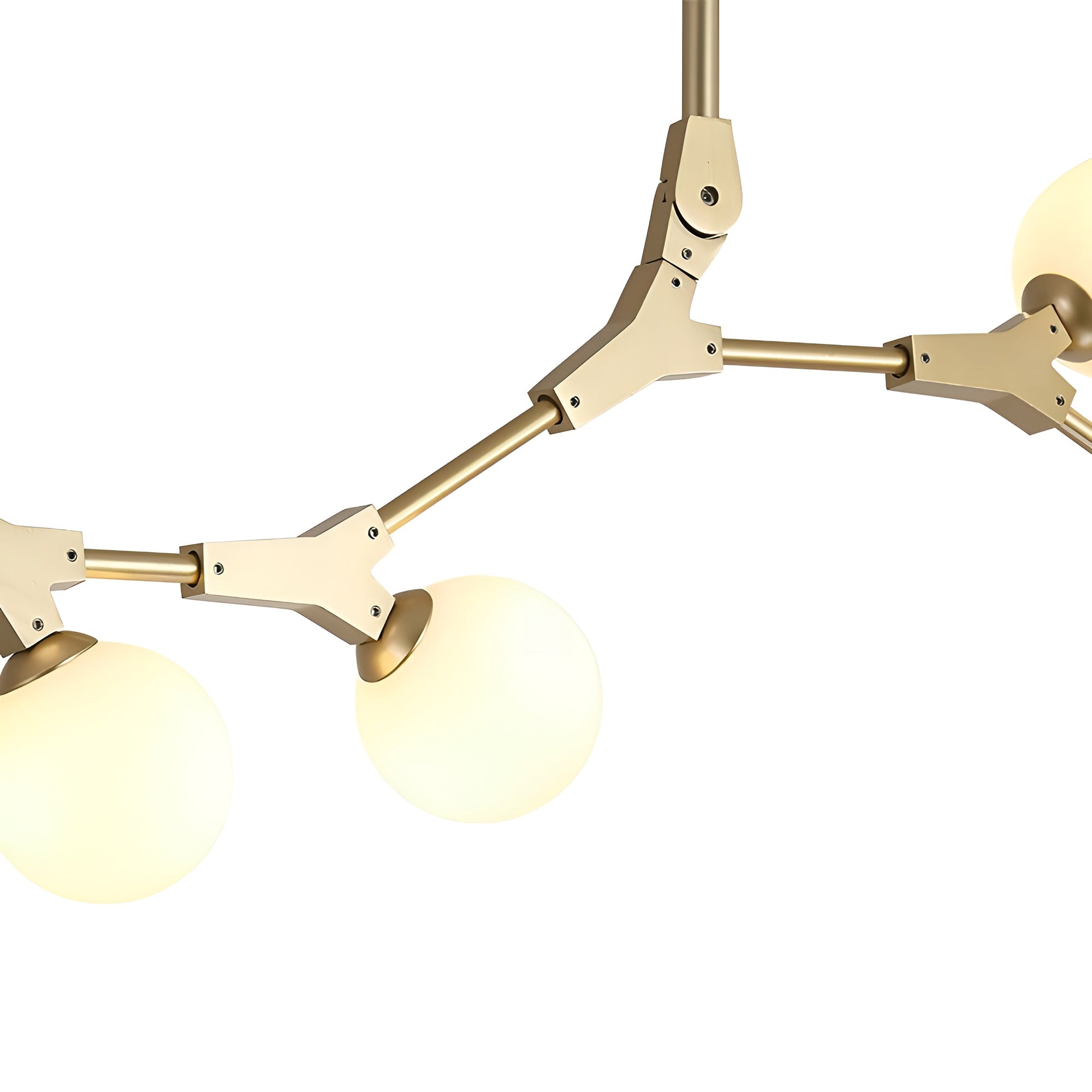 LustraSphere – 8-Light Brass Globe Chandelier for Modern Spaces