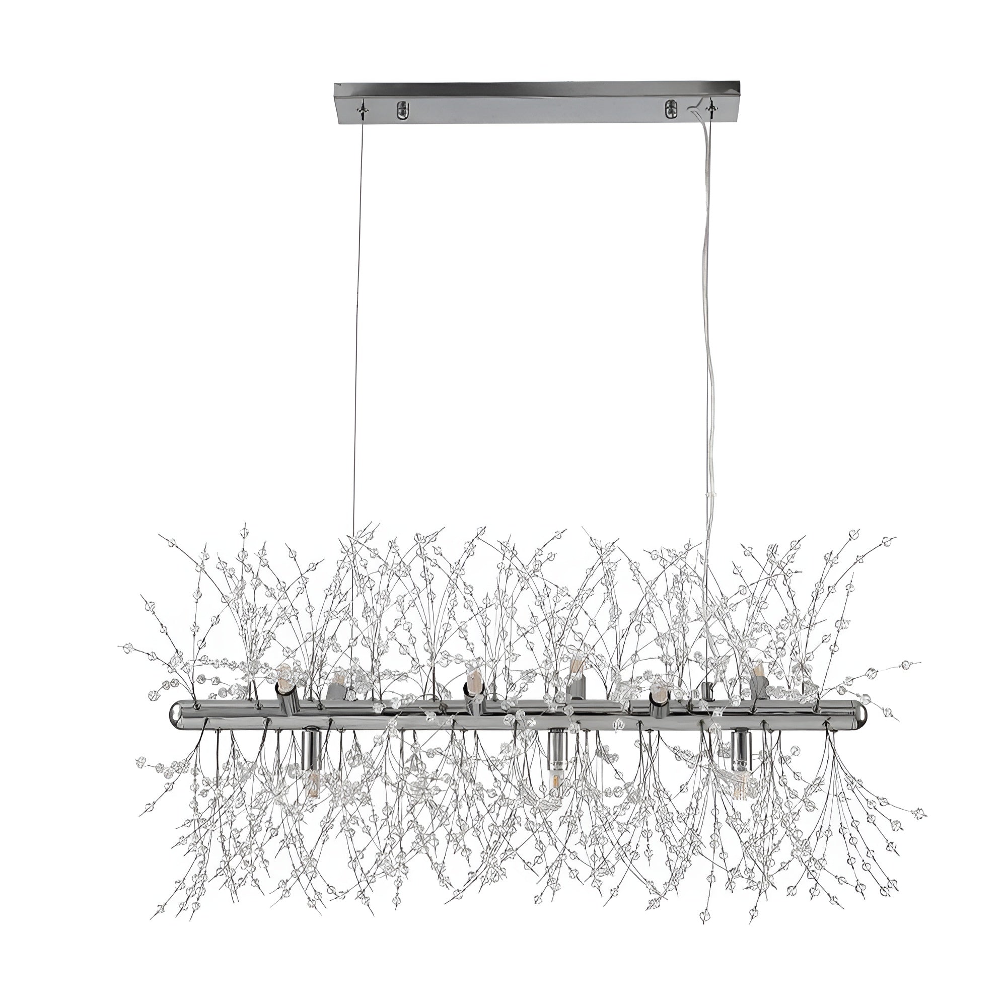 Crystalia – Modern 9-Light Crystal Chandelier for Dining Kitchen & Living Spaces