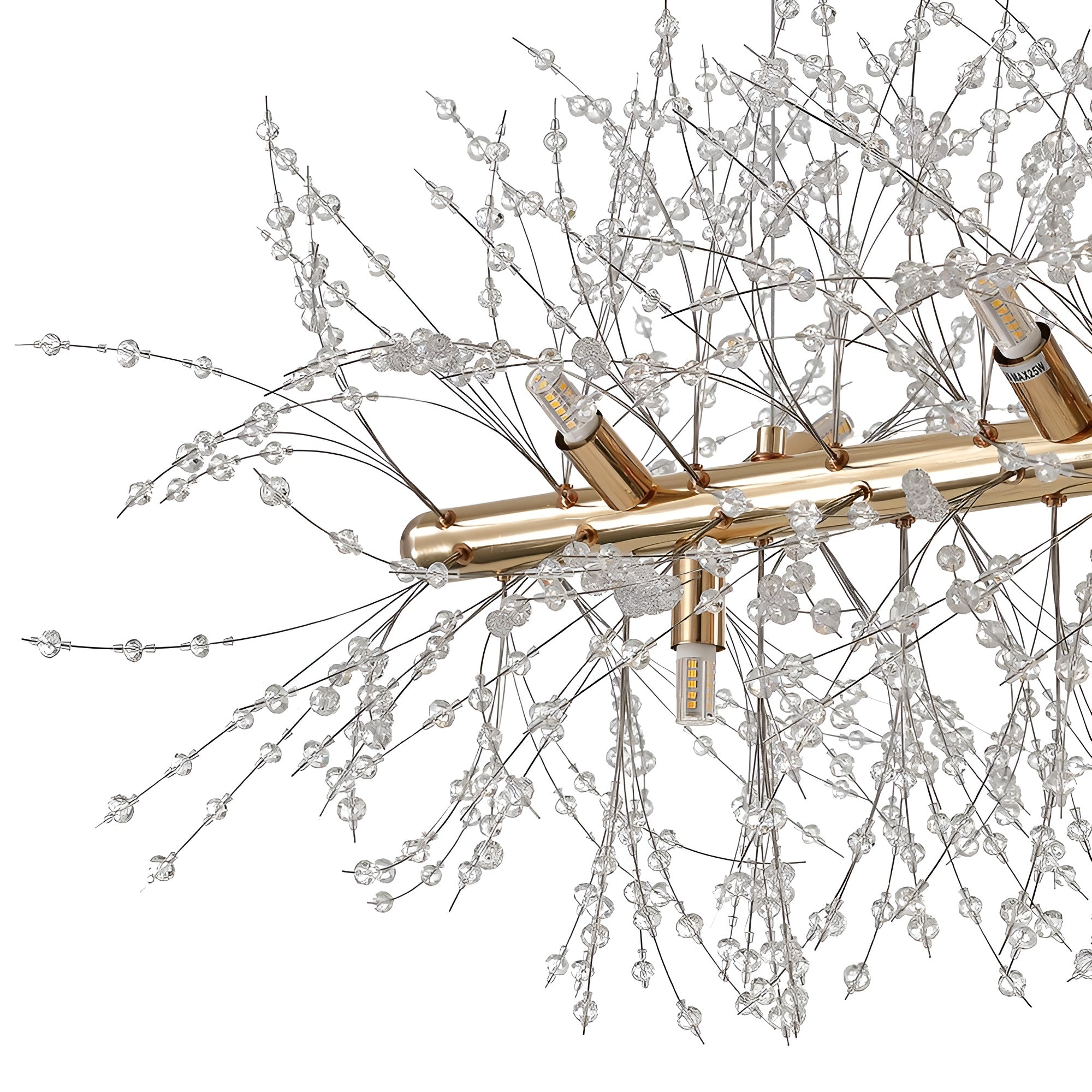 LustraBloom – Modern 12-Light Crystal Linear Chandelier for Dining & Living Spaces