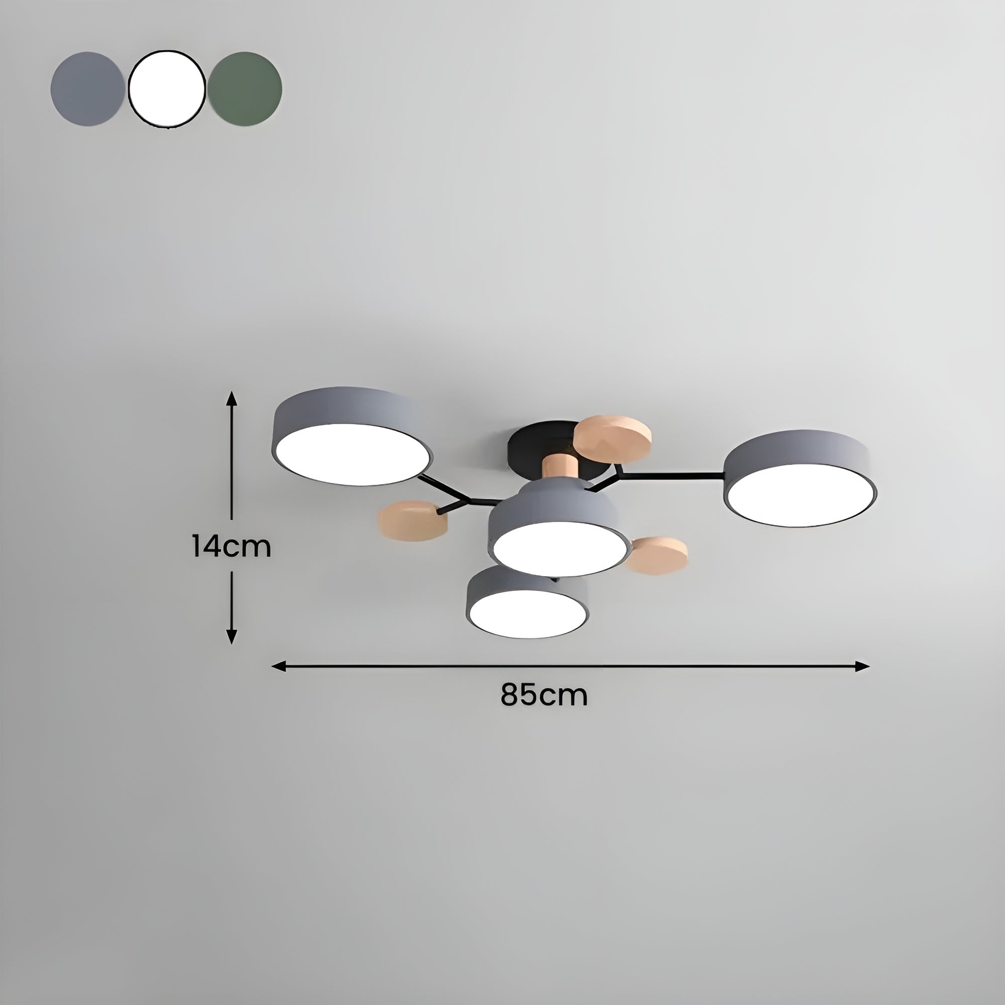 CircaGlow – Contemporary Round Iron LED Semi-Flush Chandelier with Modern Ceiling Light