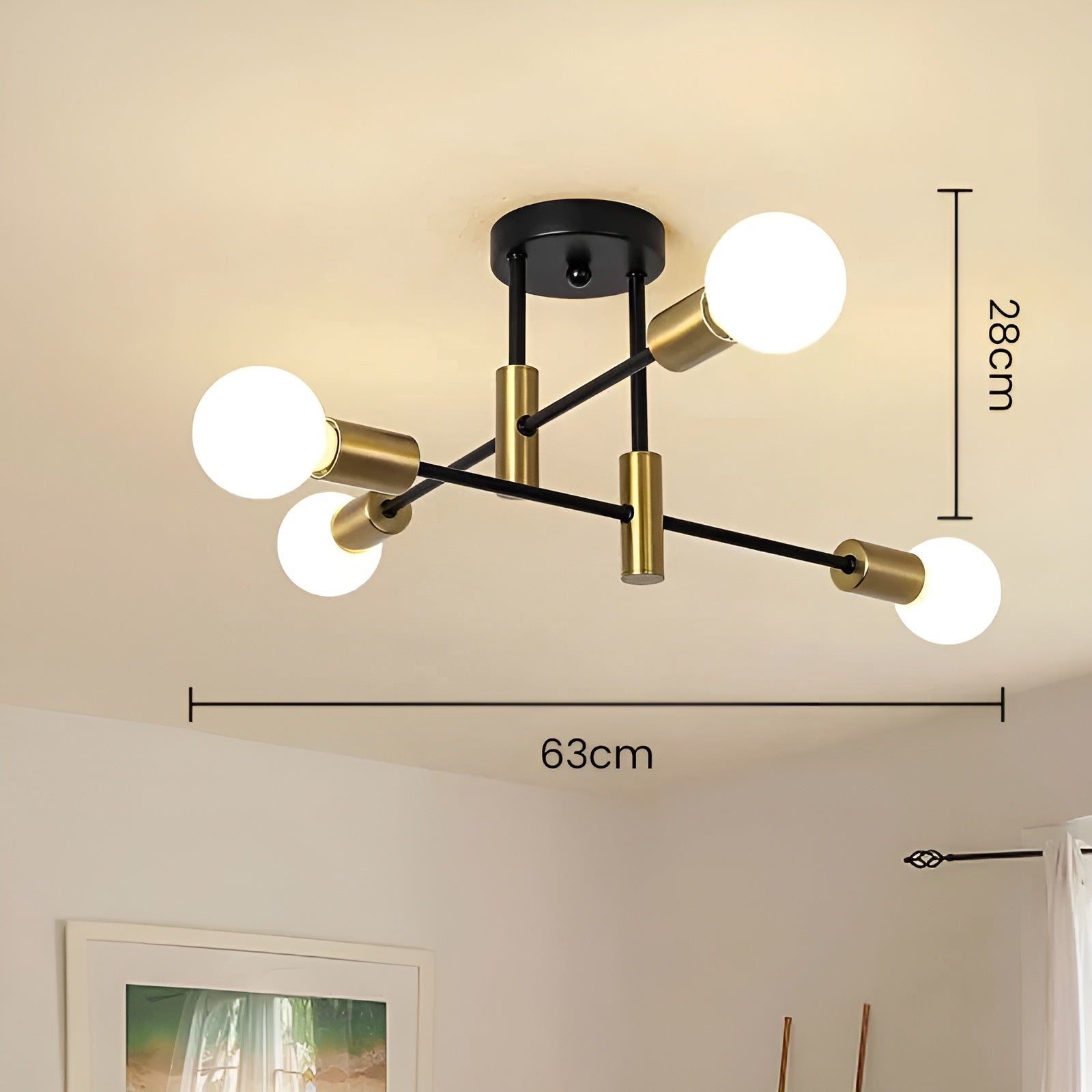 NoirLux – Nordic Ceiling Light Matte Black Modern Fixture for Dining Bedroom or Living Room