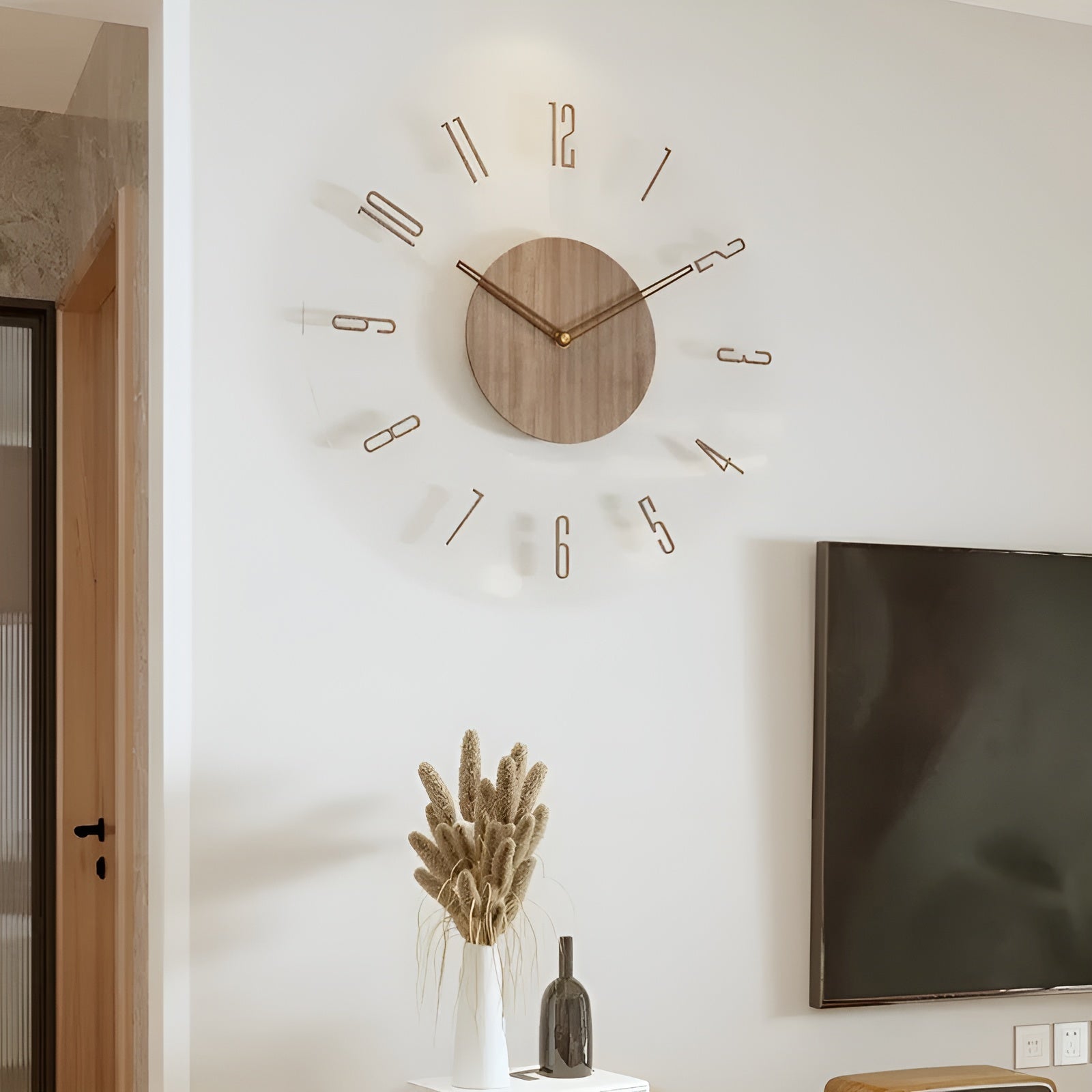 SilvanTime – Modern Wooden Wall Clock with Silent Scandinavian Design for Living Room & Office