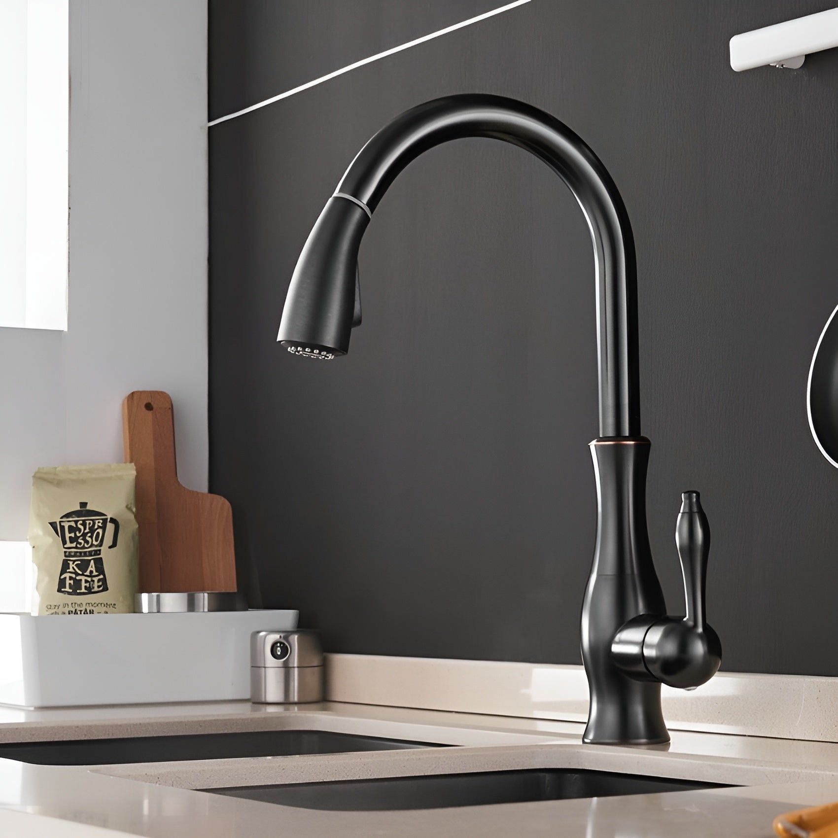 FlowEase – Retractable Kitchen Faucet with Pull Out Spray Head