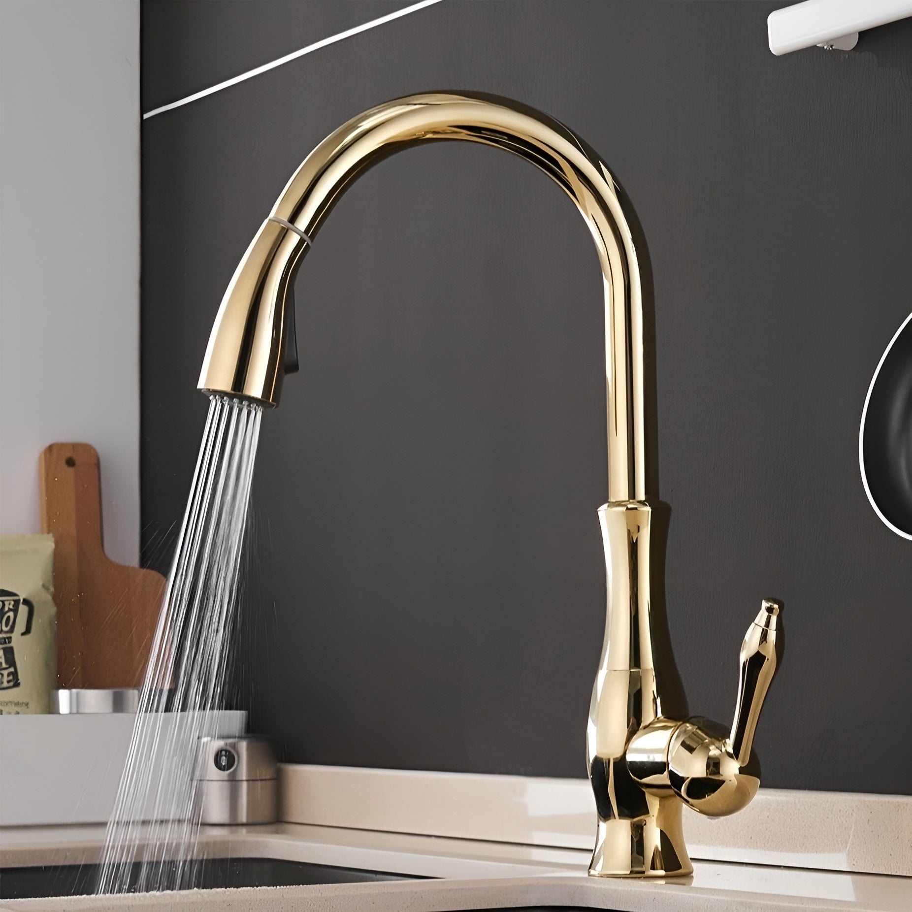 FlowEase – Retractable Kitchen Faucet with Pull Out Spray Head