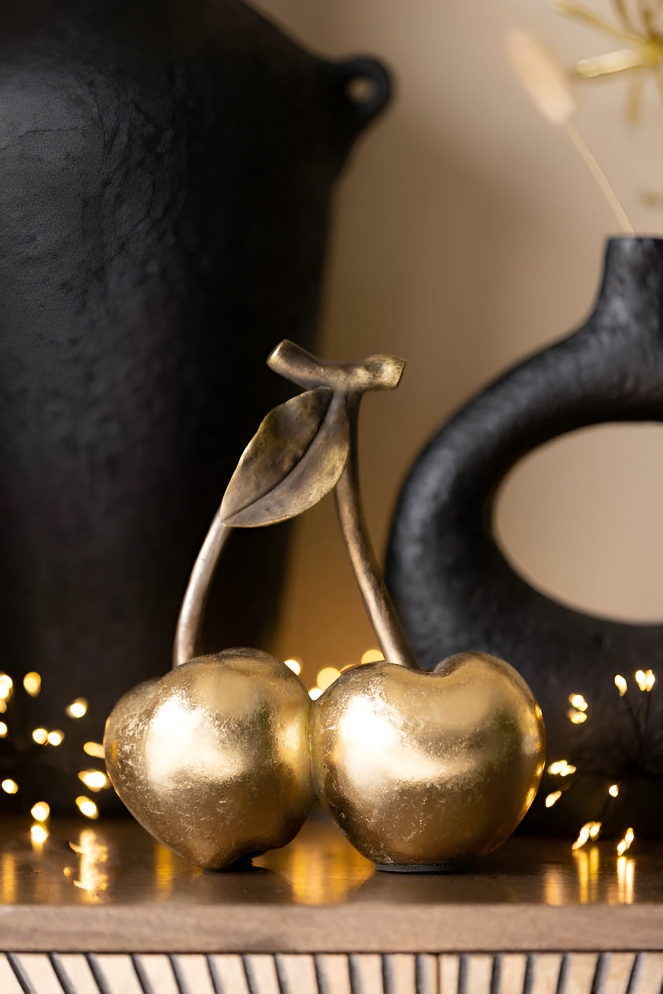 Gildelle – Golden Cherries Ornament Decorative Home Sculpture