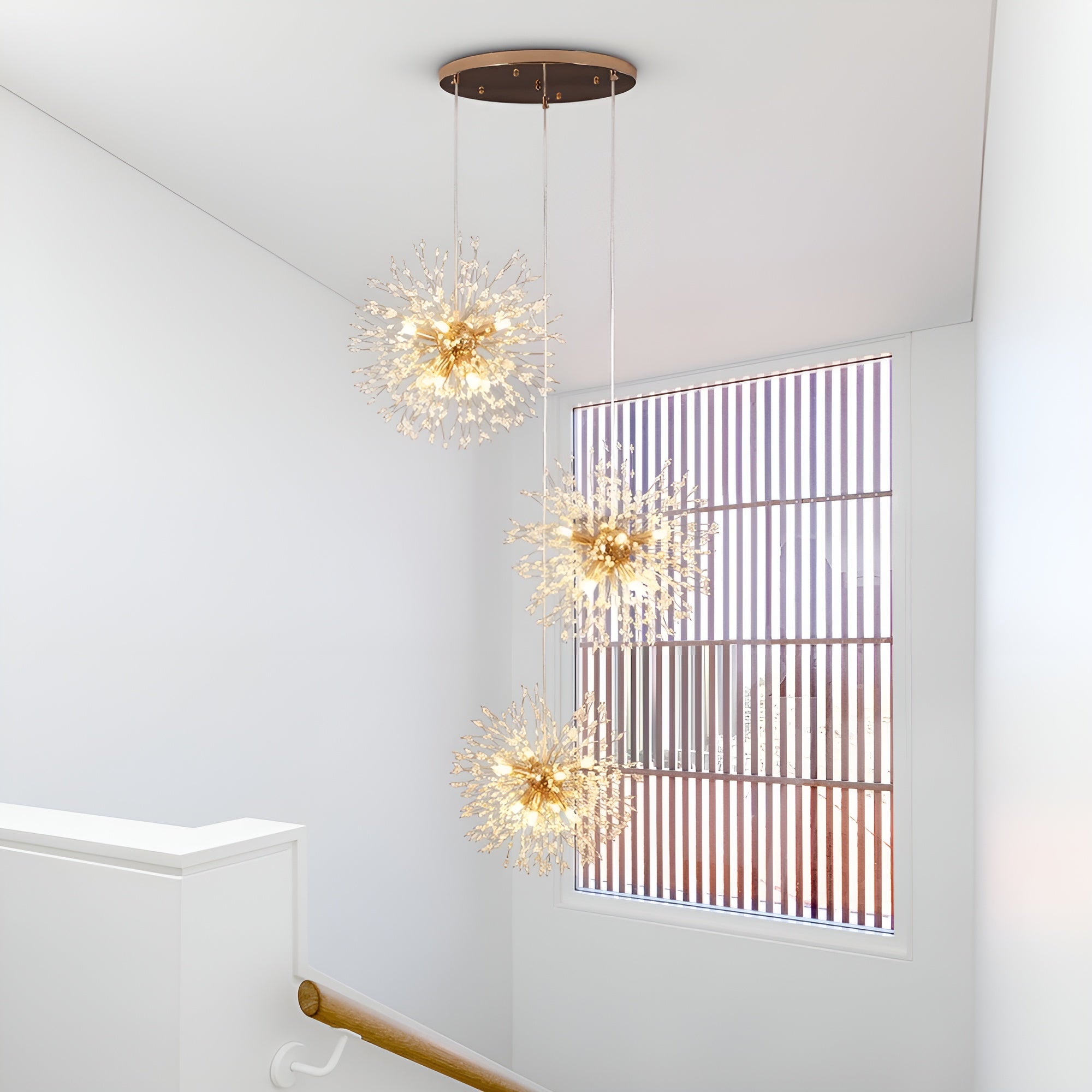 NovaGlow – 24/40-Light Large Brass Sputnik Firework Chandelier