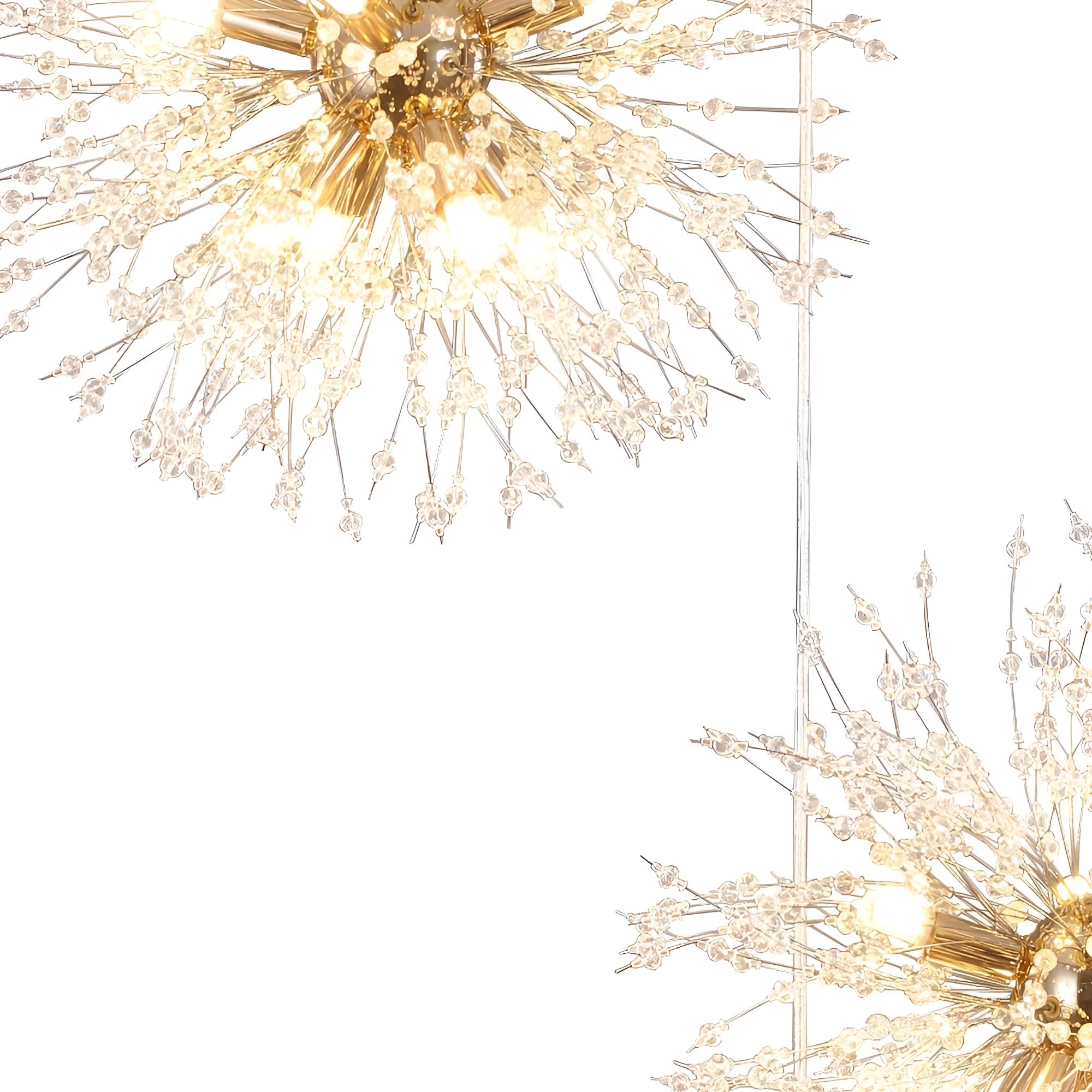 NovaGlow – 24/40-Light Large Brass Sputnik Firework Chandelier