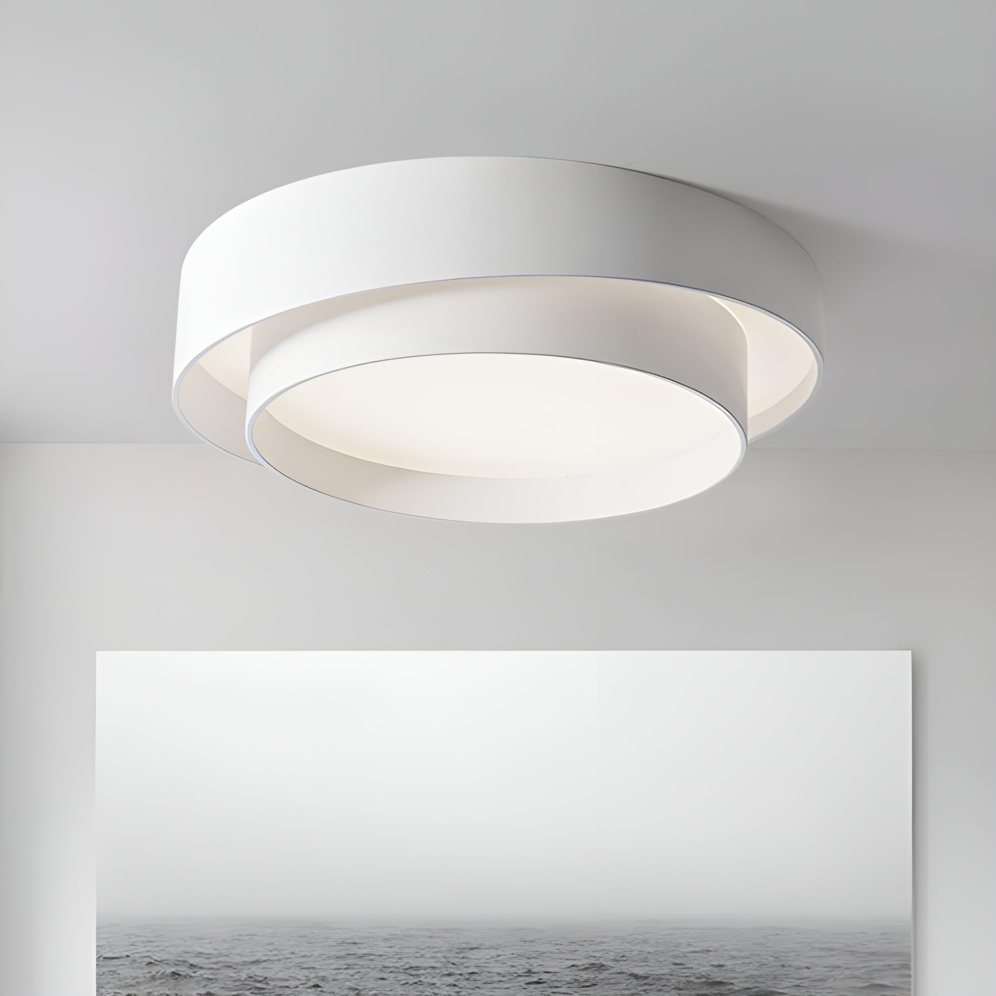 LumoNest – Modern Concentric Rings Flush Mount Ceiling Light for Bedrooms, Hallways & Living Spaces