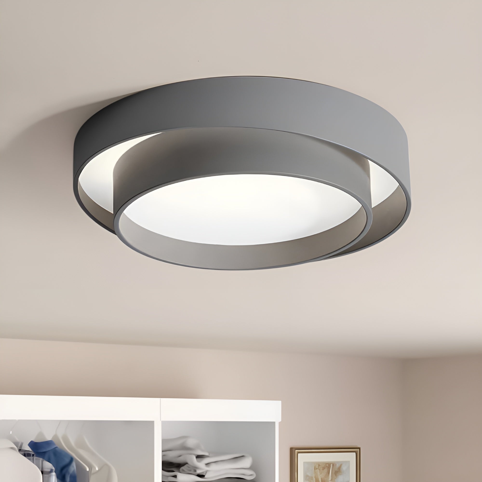 LumoNest – Modern Concentric Rings Flush Mount Ceiling Light for Bedrooms, Hallways & Living Spaces