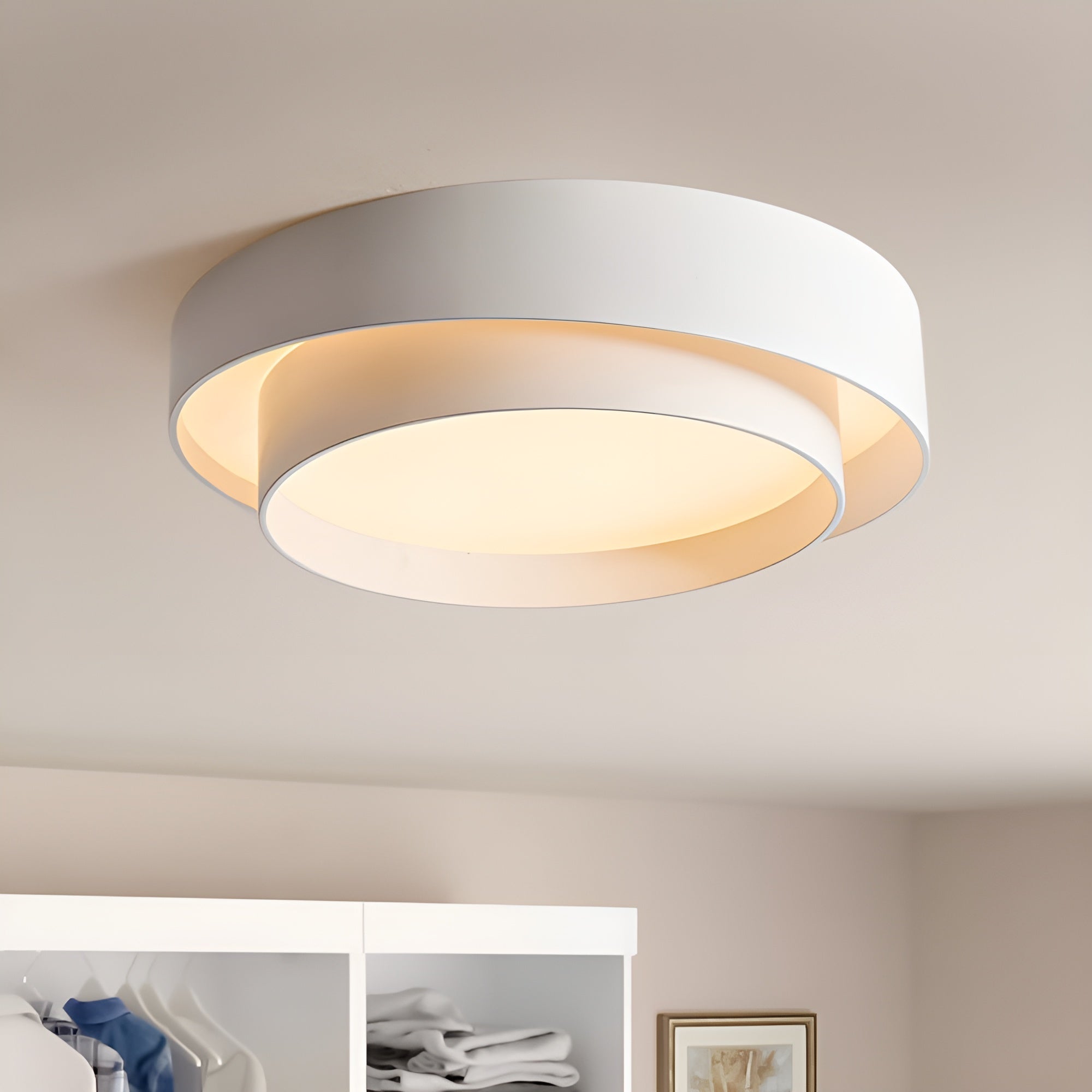 LumoNest – Modern Concentric Rings Flush Mount Ceiling Light for Bedrooms, Hallways & Living Spaces