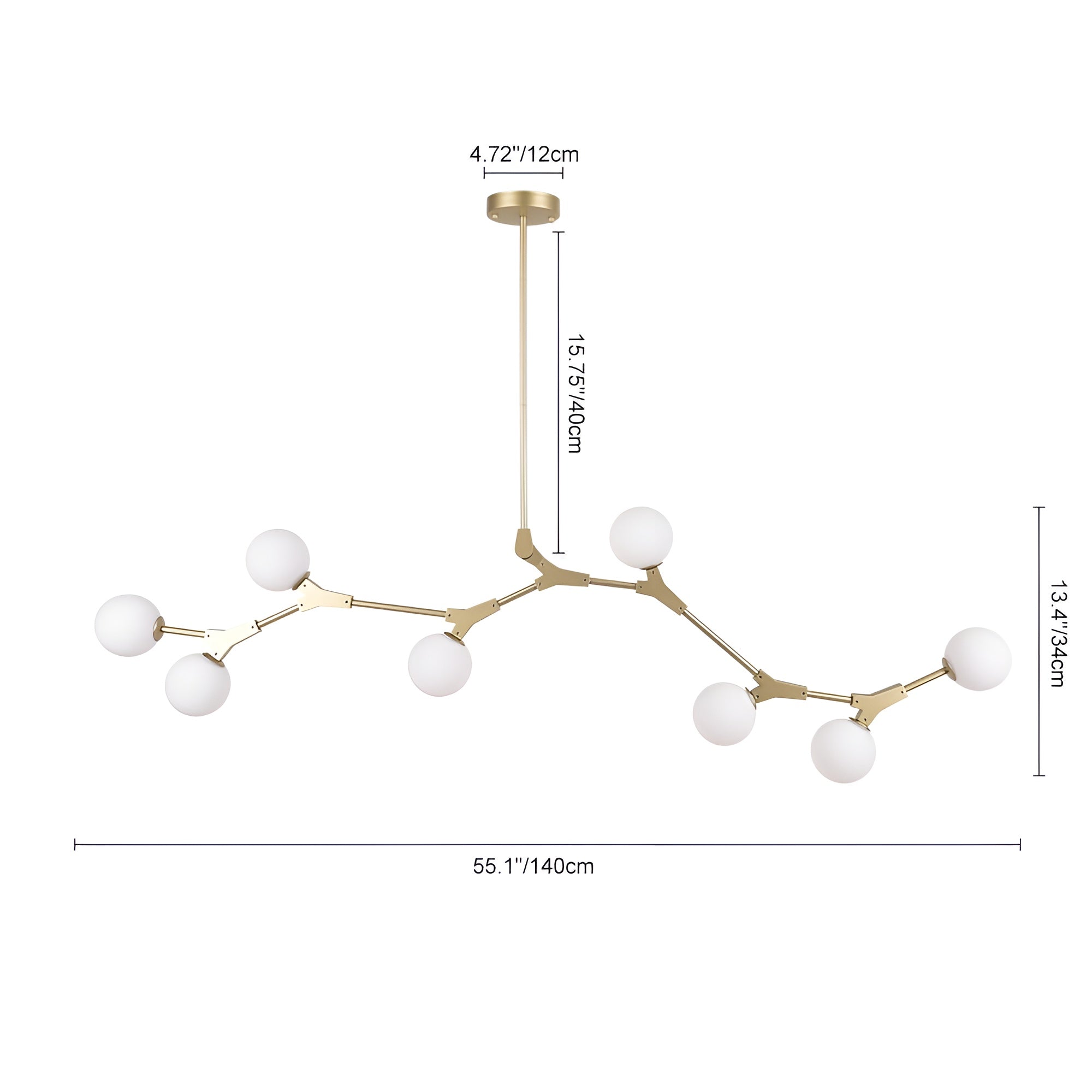 LustraSphere – 8-Light Brass Globe Chandelier for Modern Spaces