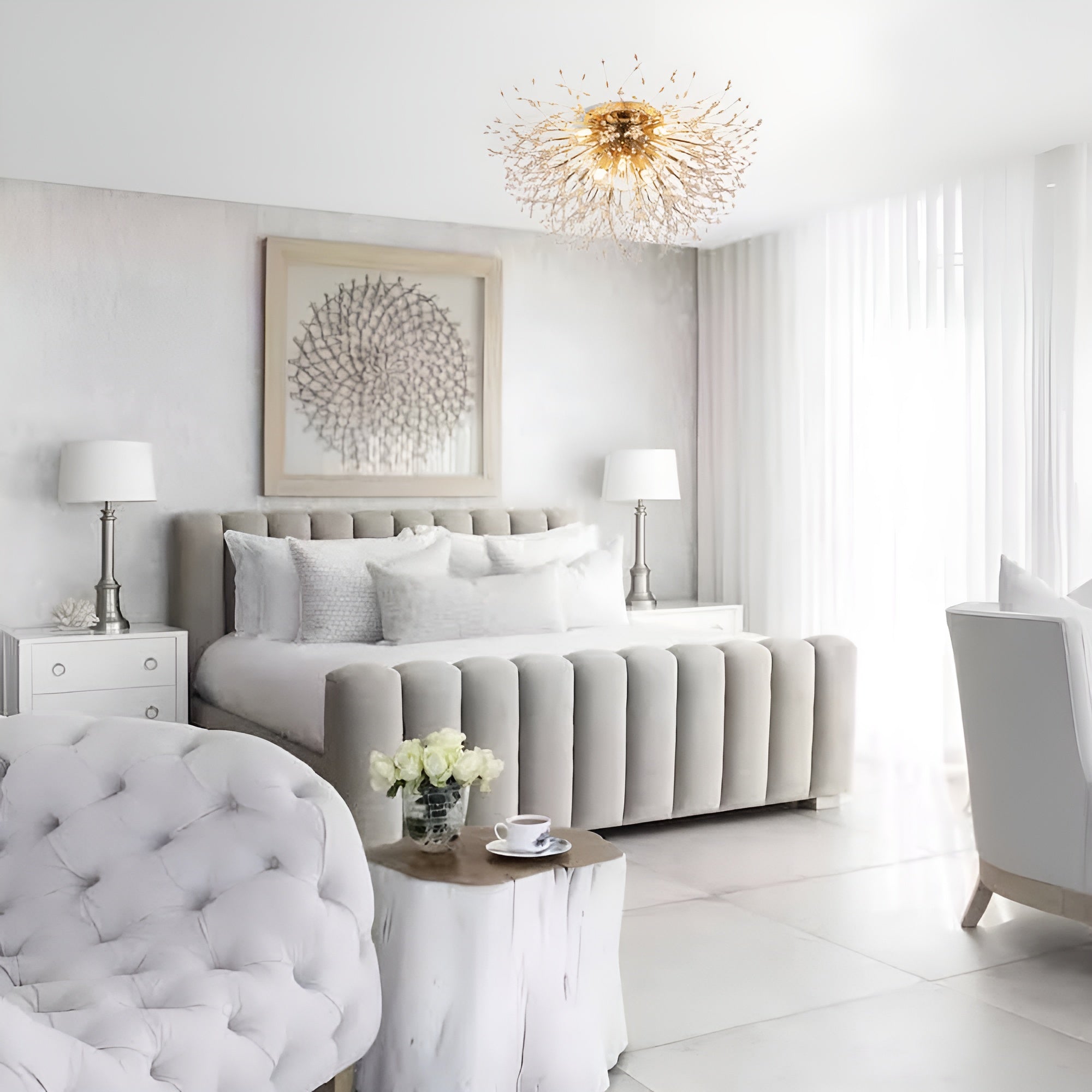 Glowvique – Modern Beaded Sputnik Flush Mount Light Fixture