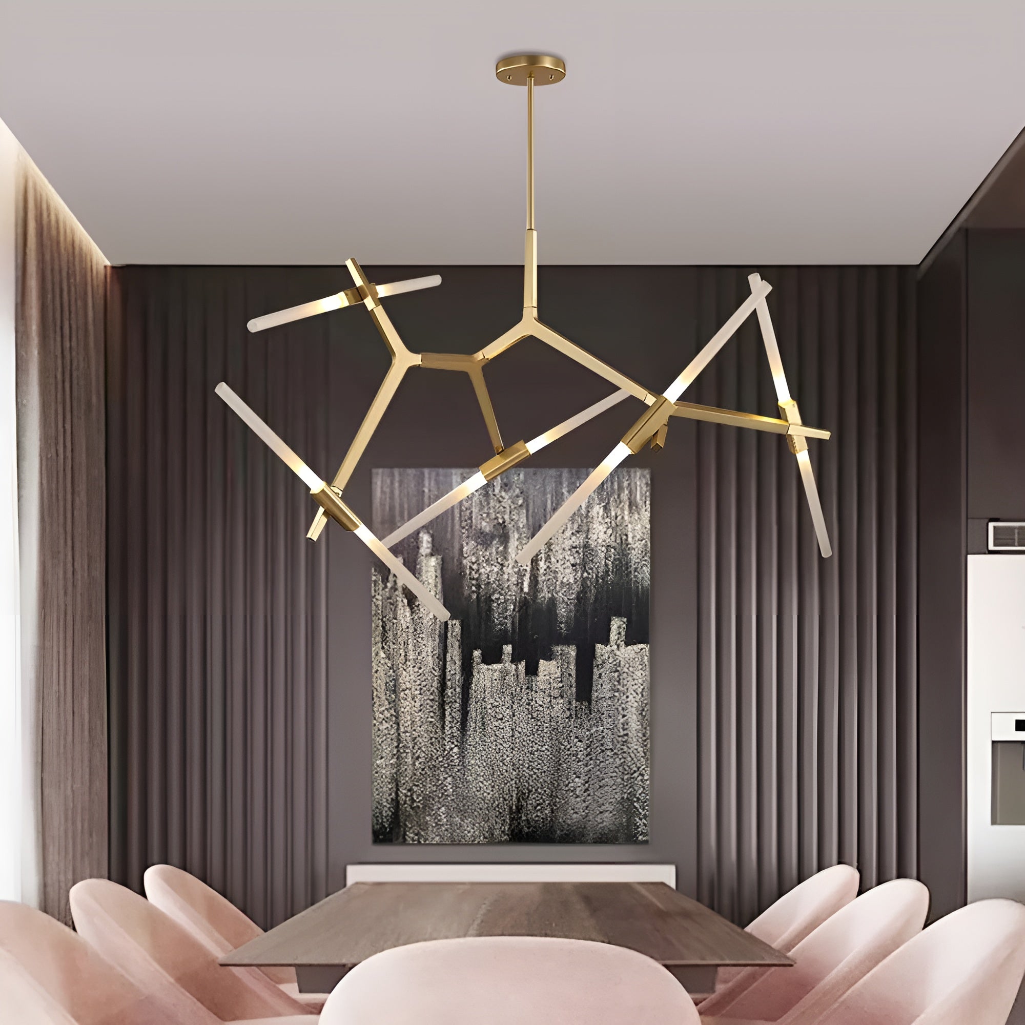 BranchLume – Lighting Modern Mid-Century 10-Light Glass Branch Chandelier