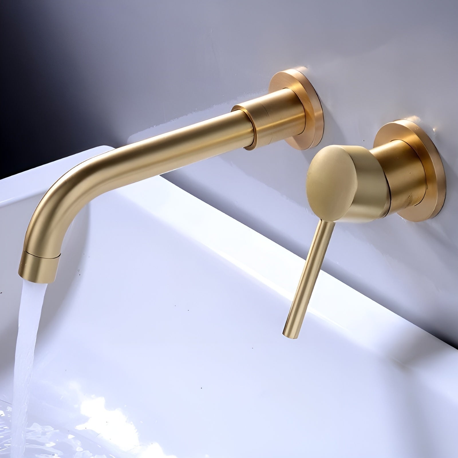 Flowvera – Bathroom Faucet Modern Wall Mounted Brass Sink Tap