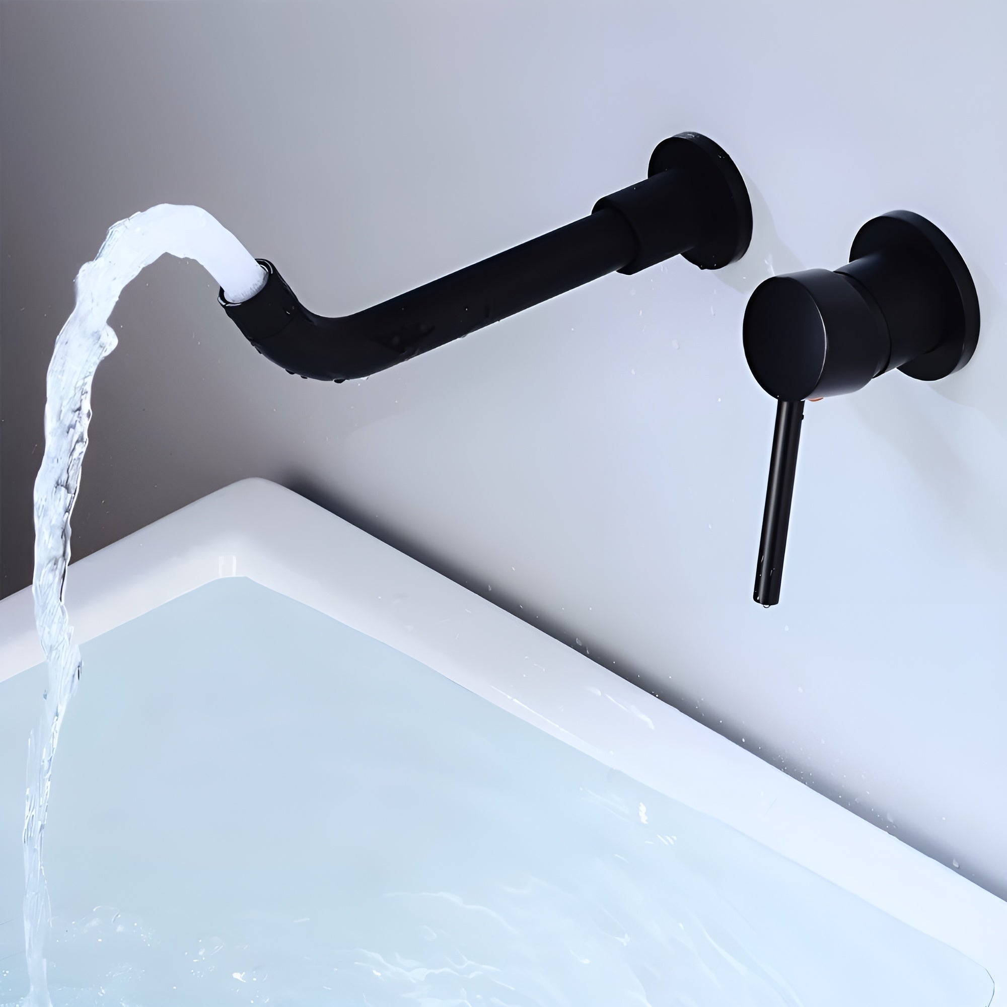 Flowvera – Bathroom Faucet Modern Wall Mounted Brass Sink Tap