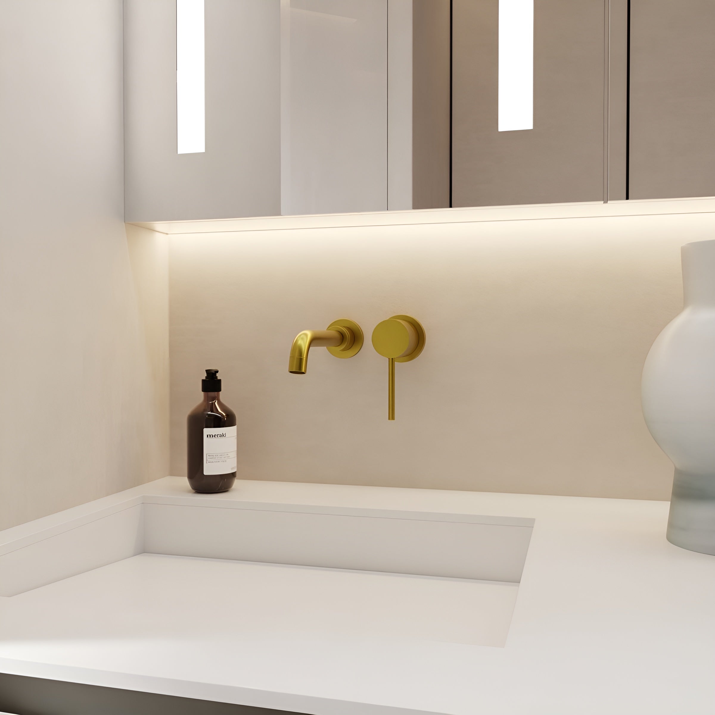 Flowvera – Bathroom Faucet Modern Wall Mounted Brass Sink Tap