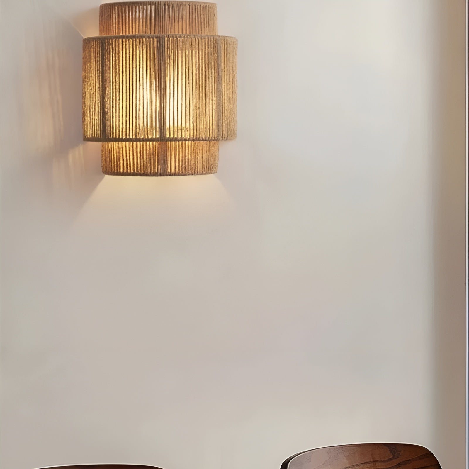 NatureWeave – Retro Rattan Wall Lamp with Handwoven Bamboo Design