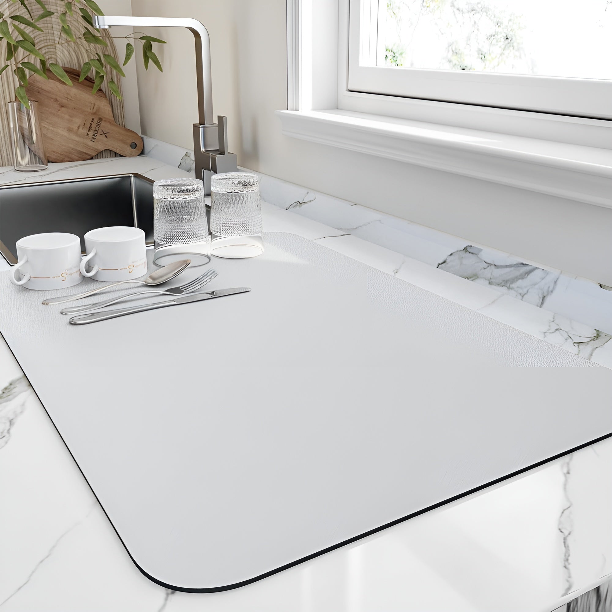 DryEase - Quick Dry Kitchen Dish Mat Highly Absorbent & Odor-Free