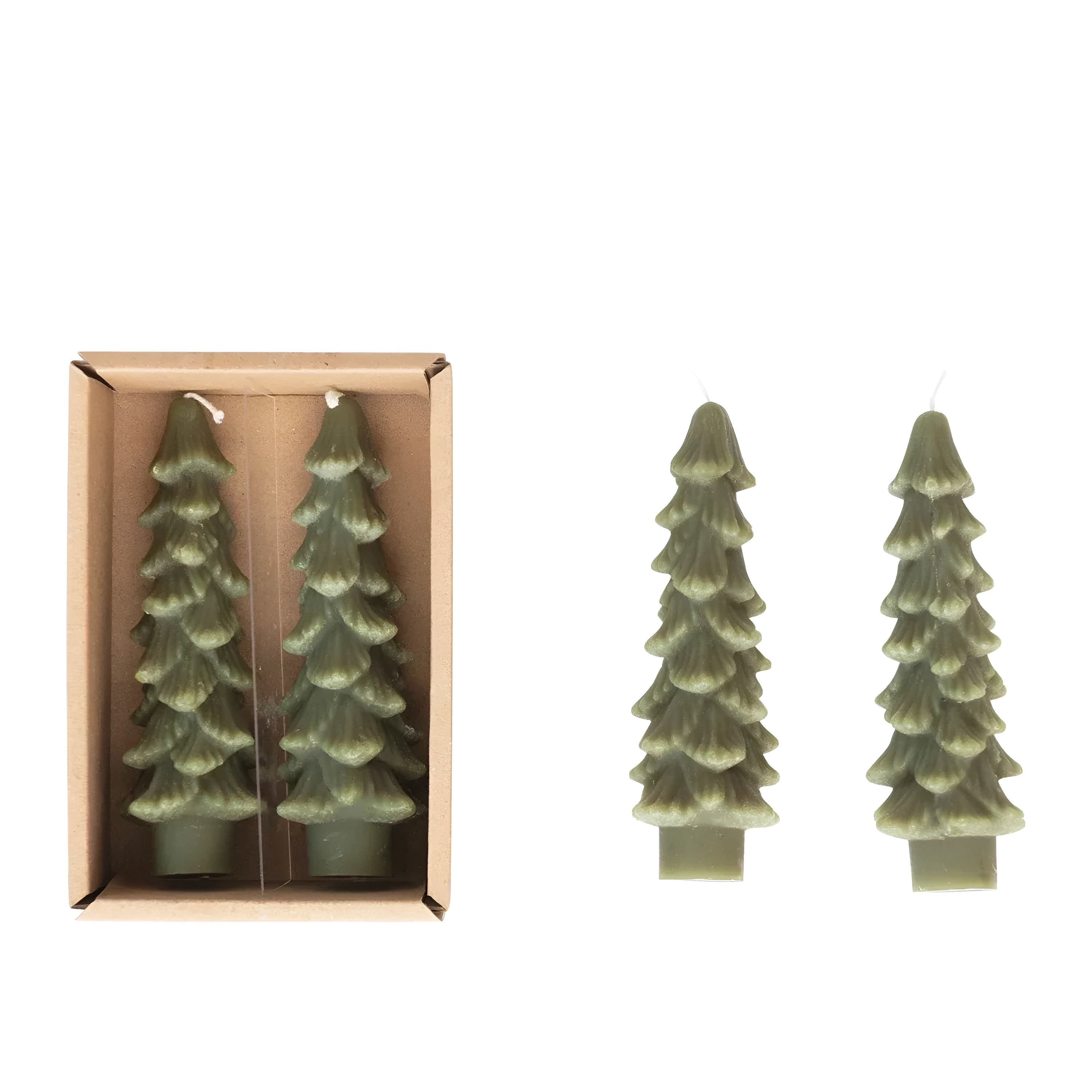 EverGlow – Green Christmas Tree Flameless LED Taper Candles for Holiday Home Decoration