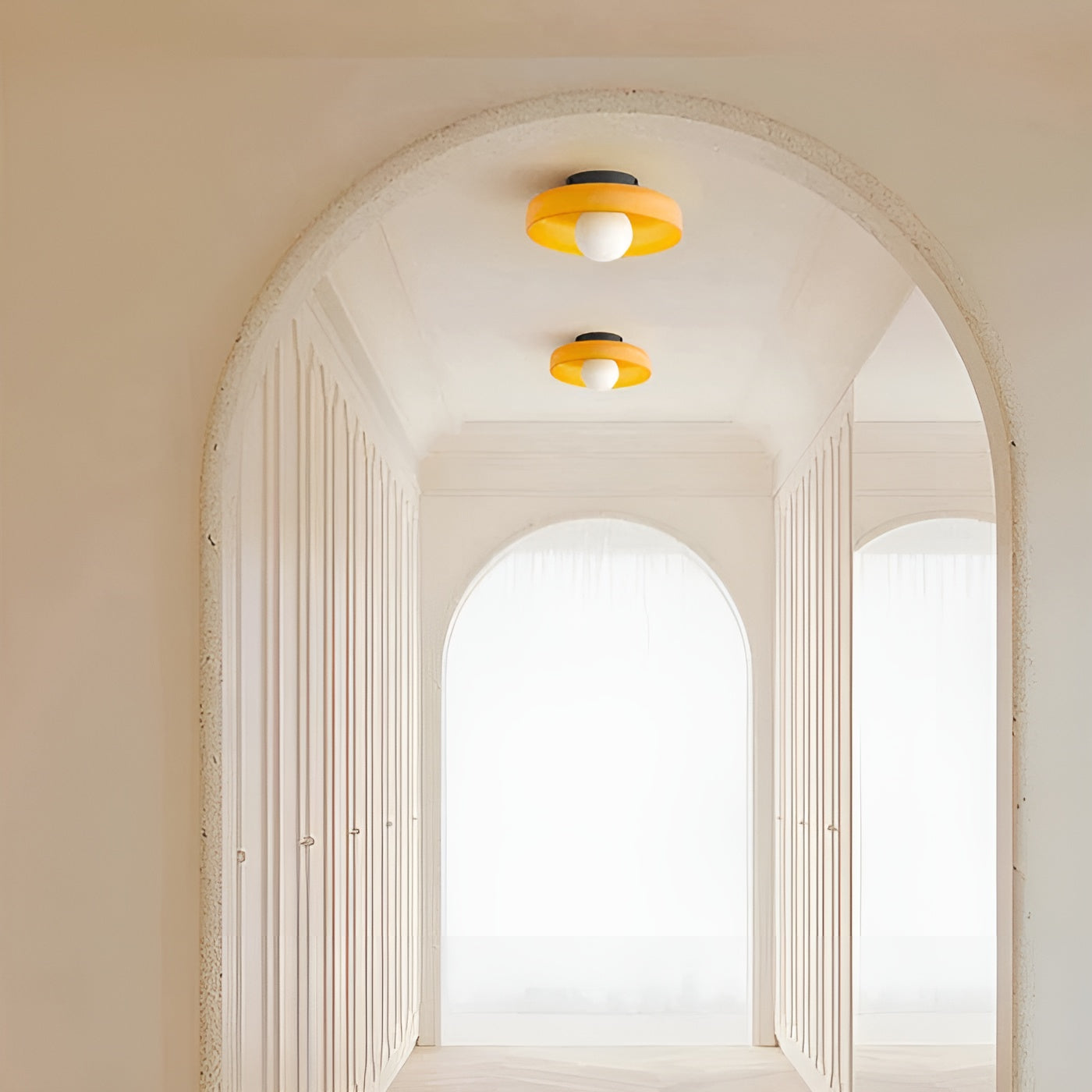 LumiRound — Modern Round Flush Mount Ceiling Light Frosted Glass Kitchen Lamp