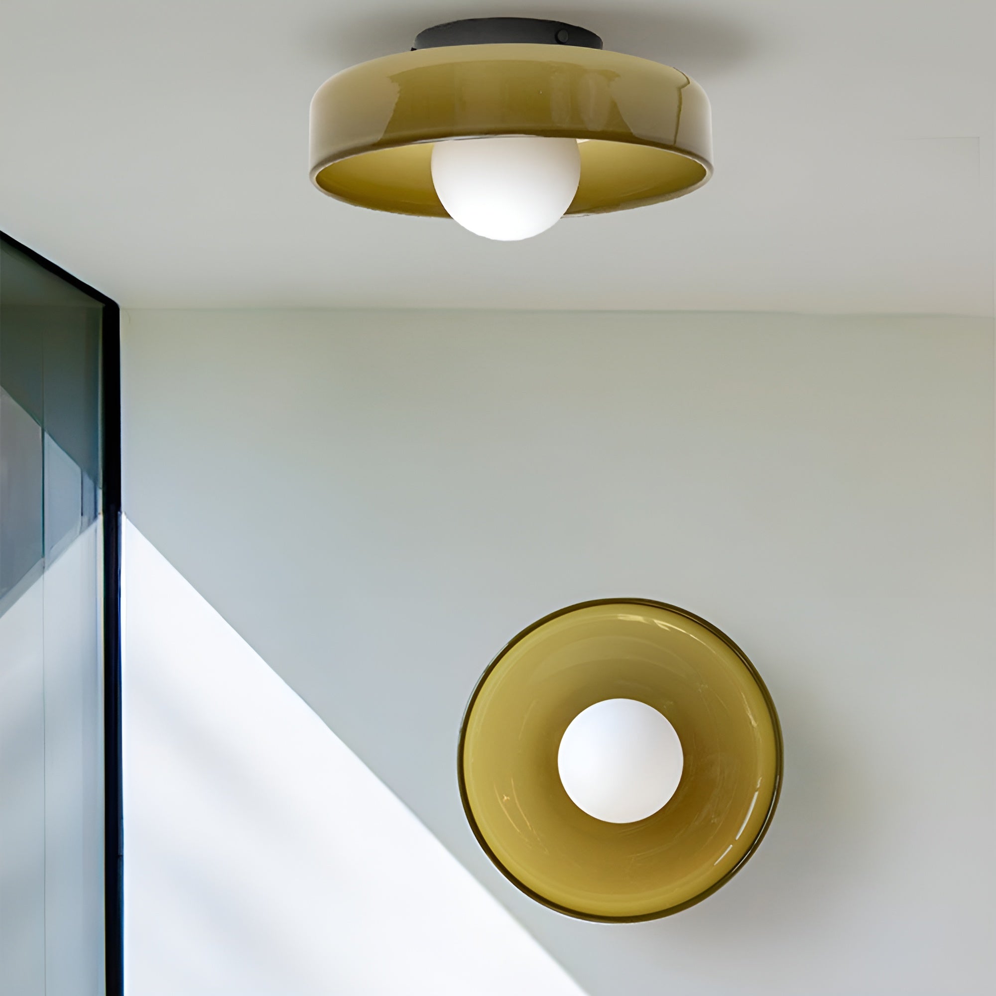 LumiRound — Modern Round Flush Mount Ceiling Light Frosted Glass Kitchen Lamp