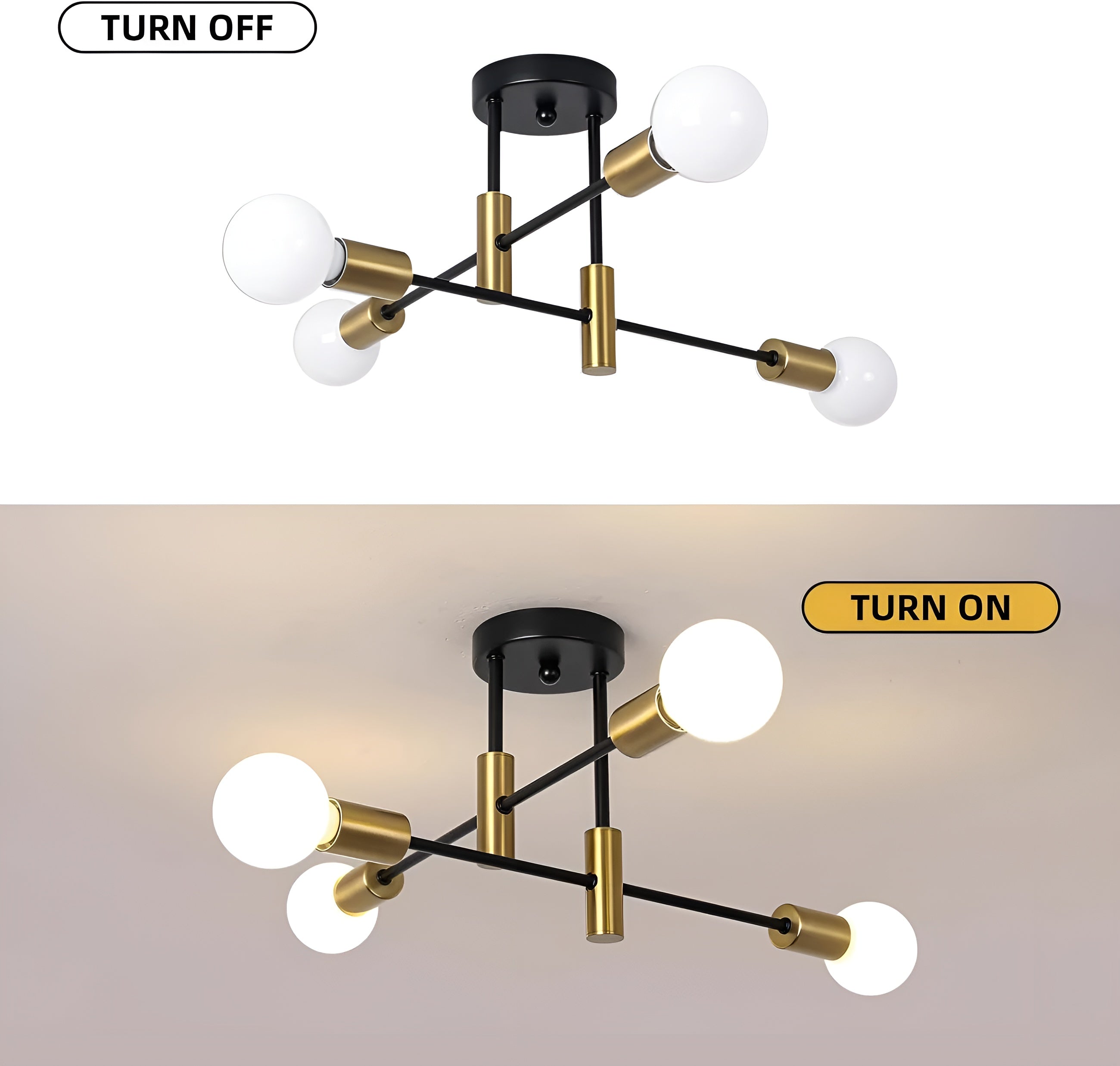 NoirLux – Nordic Ceiling Light Matte Black Modern Fixture for Dining Bedroom or Living Room