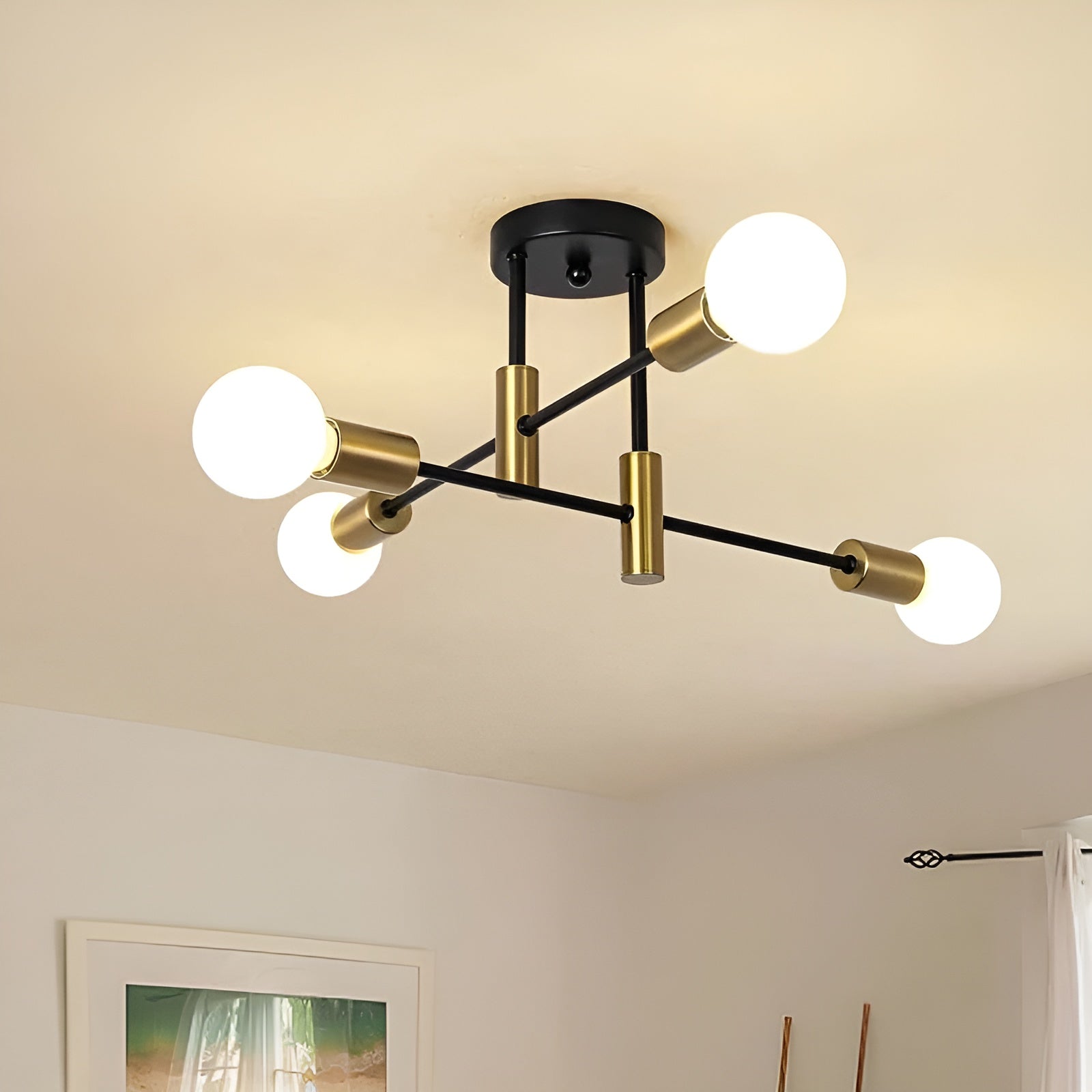 NoirLux – Nordic Ceiling Light Matte Black Modern Fixture for Dining Bedroom or Living Room