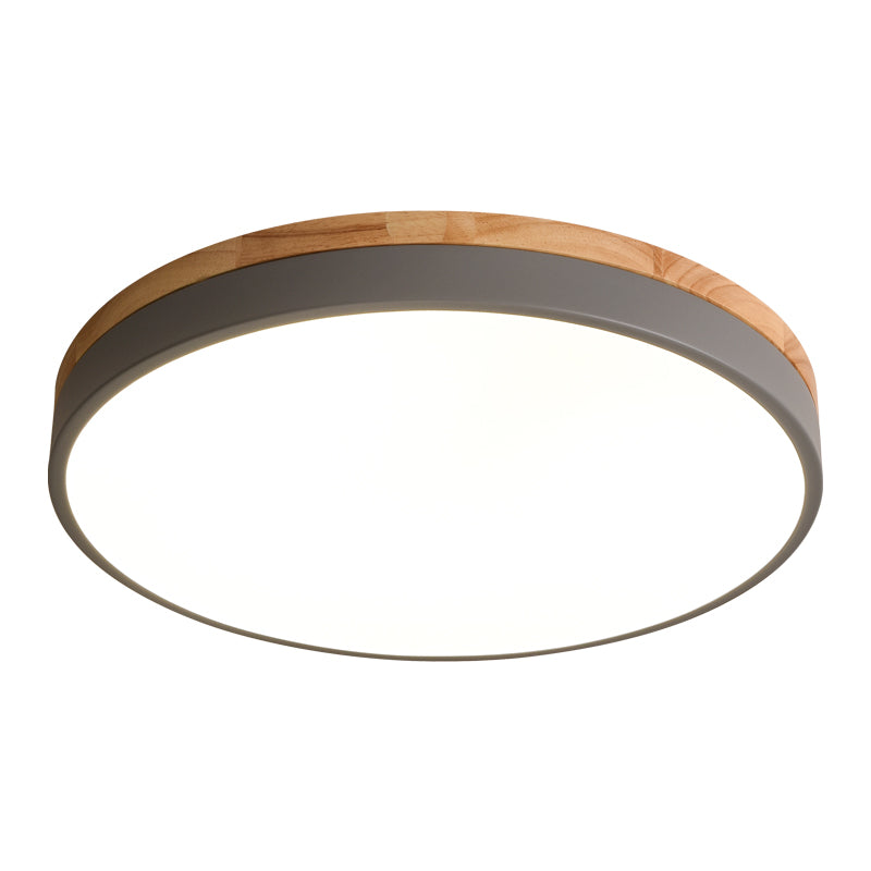 AlumaWood – Round Flush Ceiling Wooden Light with Modern LED Natural Wood Fixture