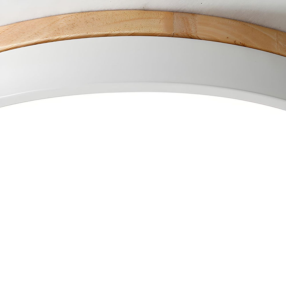 AlumaWood – Round Flush Ceiling Wooden Light with Modern LED Natural Wood Fixture
