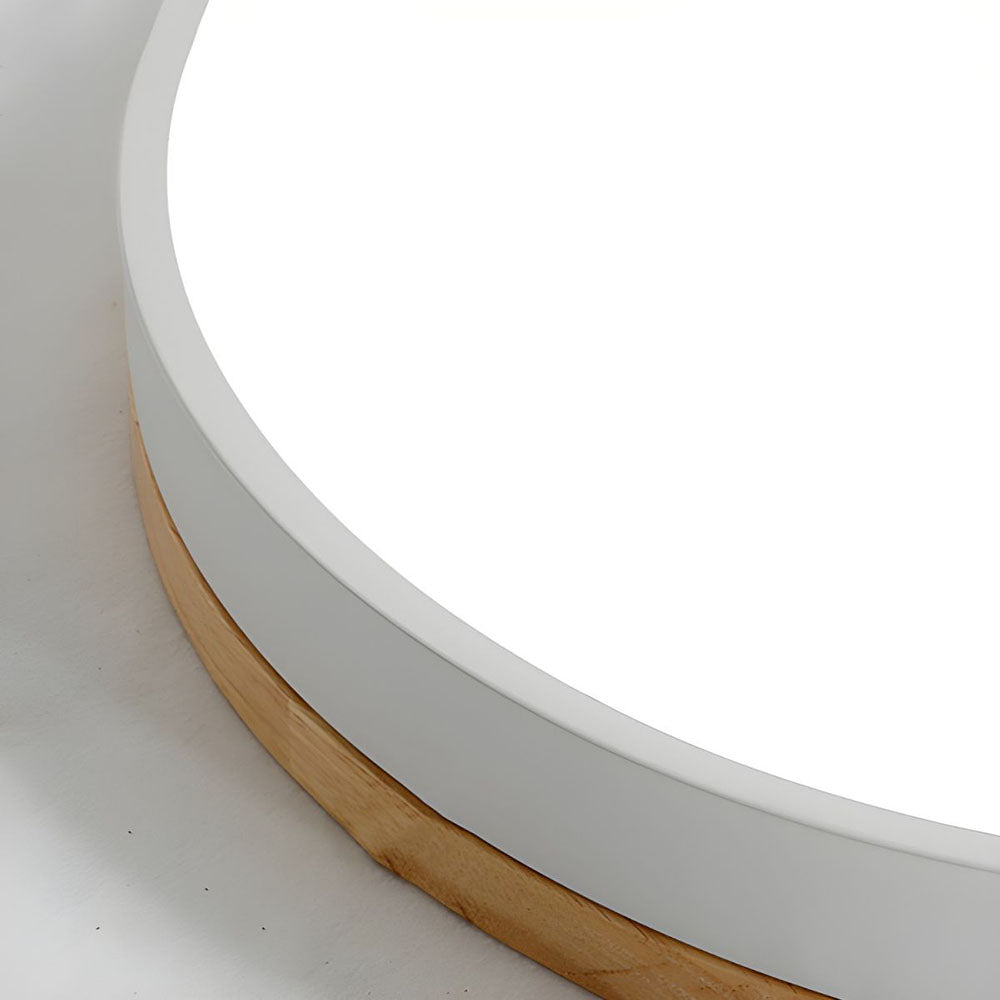 AlumaWood – Round Flush Ceiling Wooden Light with Modern LED Natural Wood Fixture