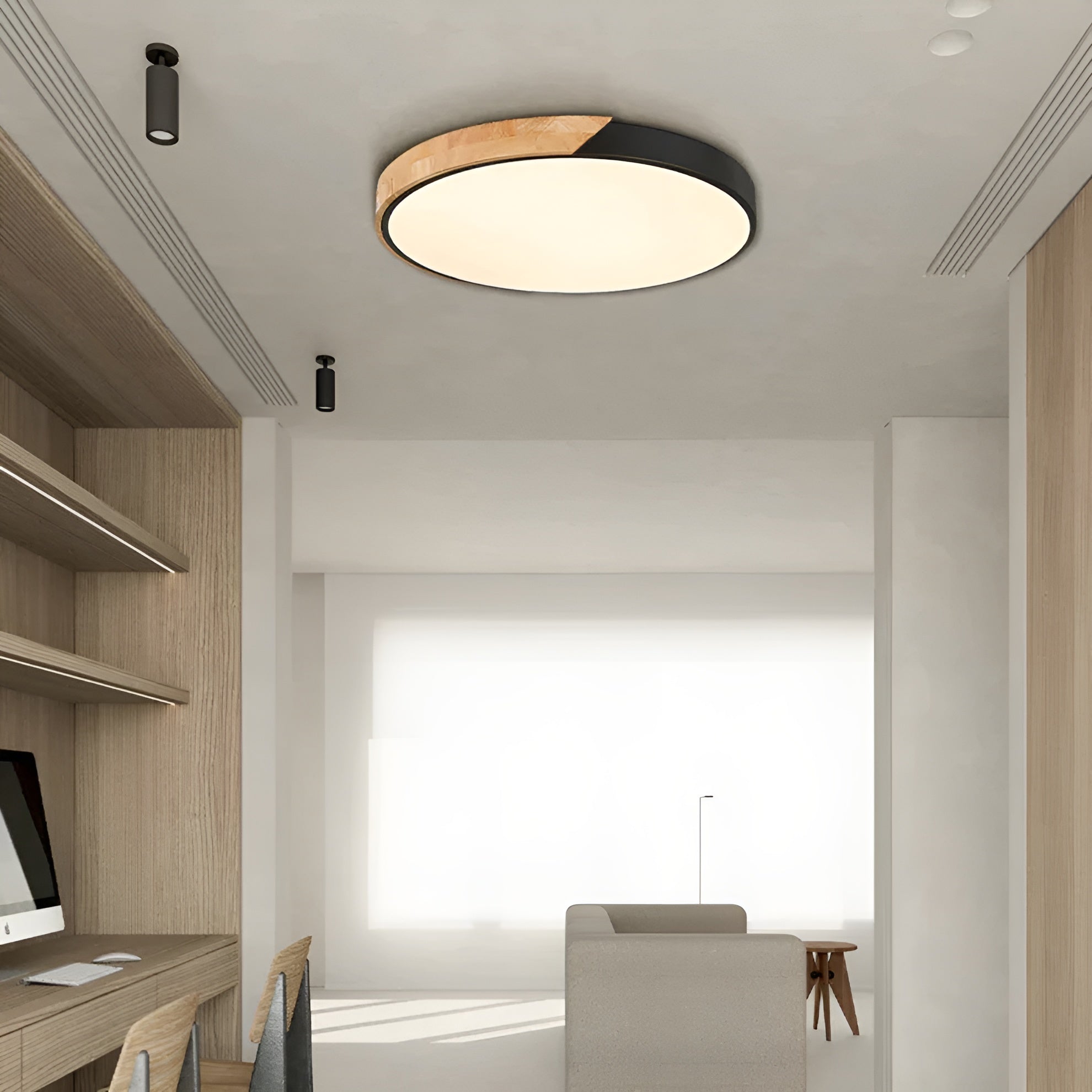 Delora – Scandinavian Wooden LED Ceiling Lamp with Minimalist Modern Light