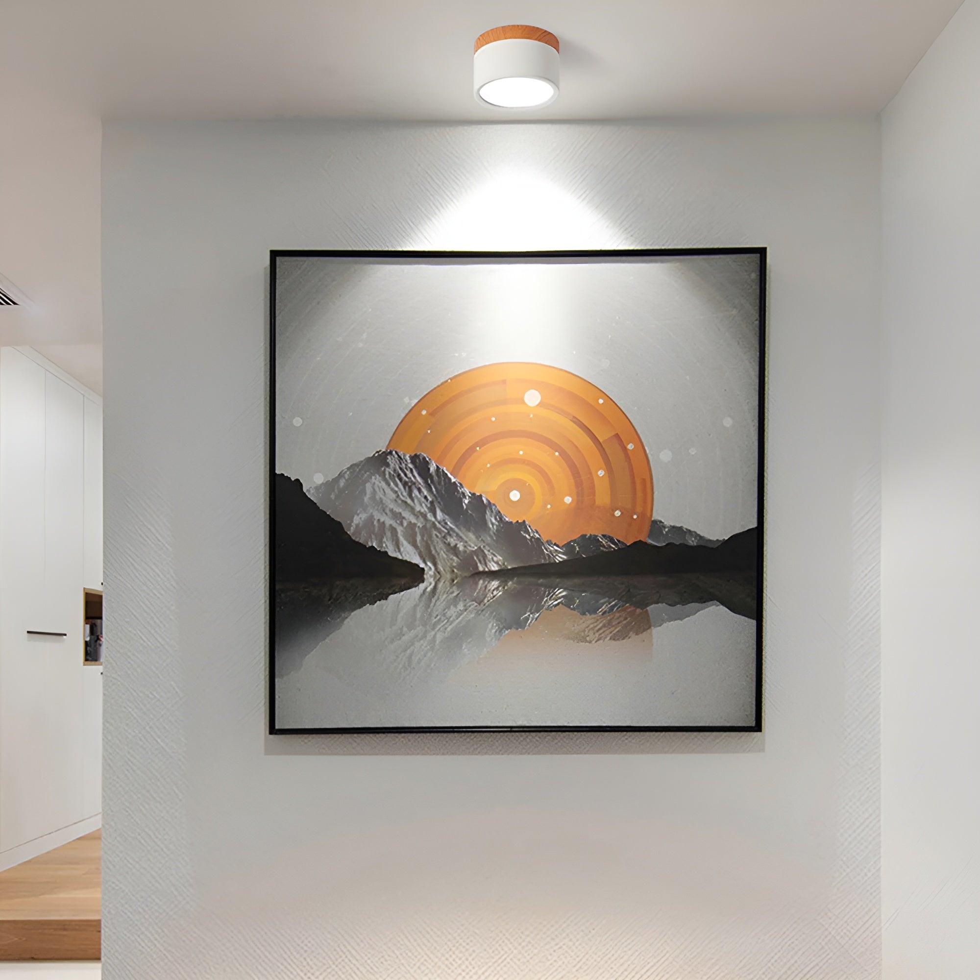 LumiCyl – Cylinder Flush Ceiling Light with Modern Minimalist LED Space-Saving Lighting