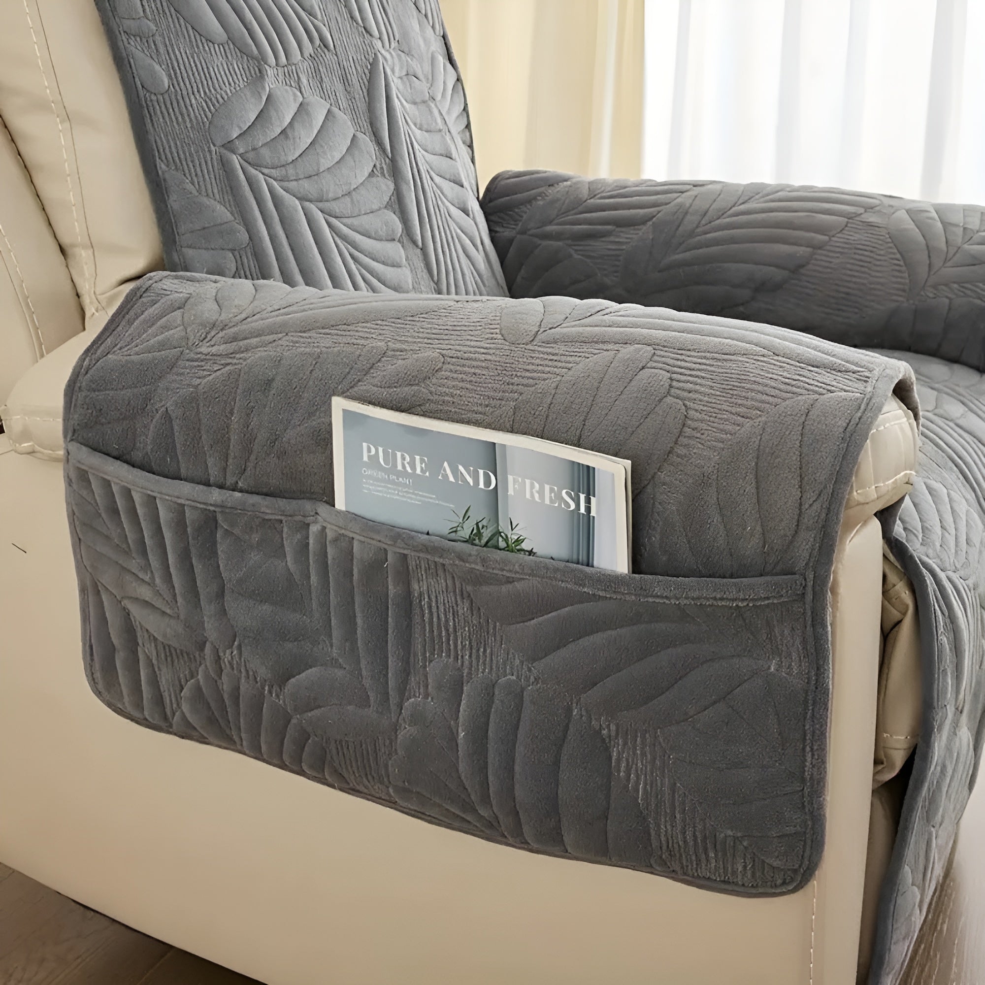 LeafHaven - Verdant Leaf Recliner Cover Anti-Slip Washable Protector