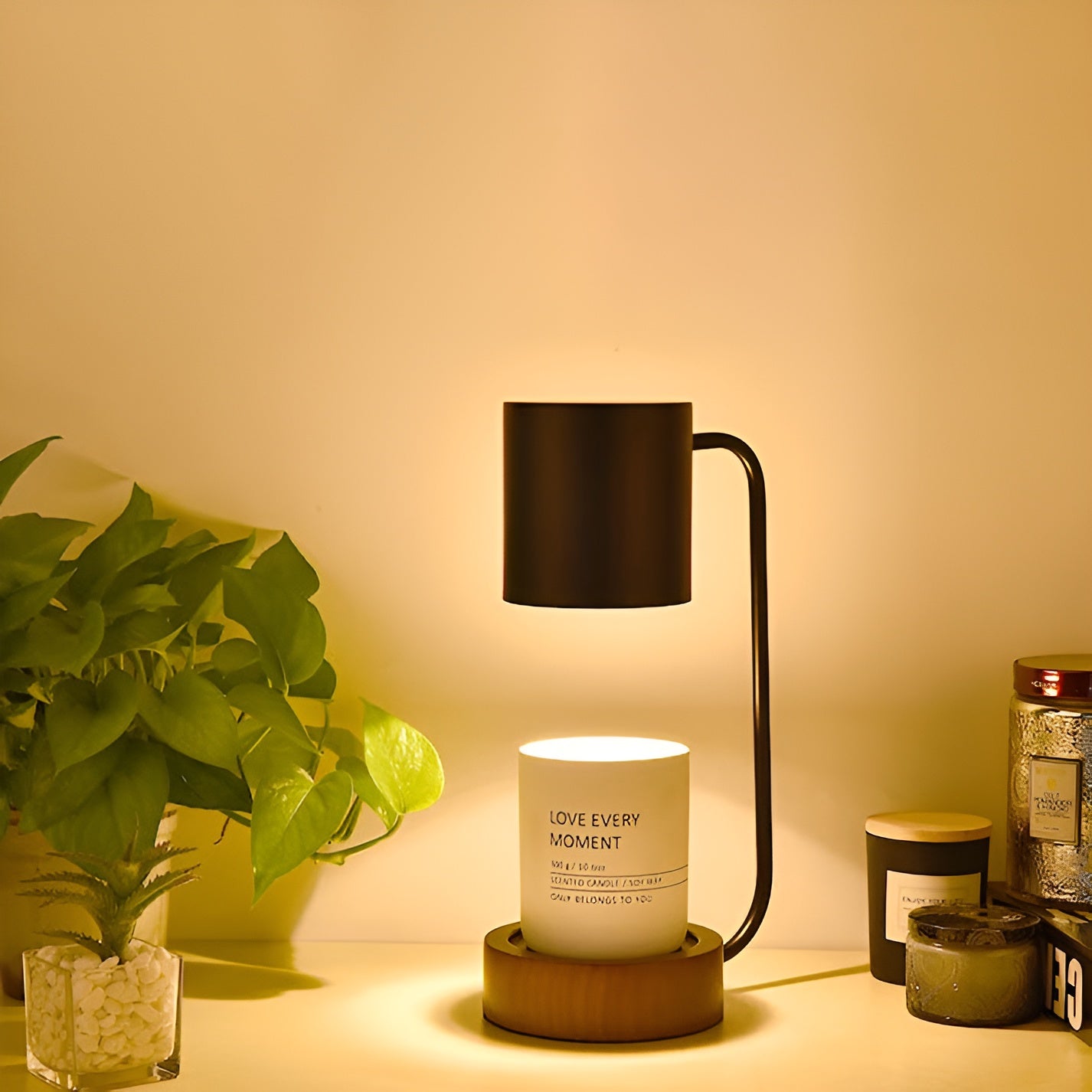 MeloGlow – Japanese Minimalist Wood Dimming Table Lamp LED Light