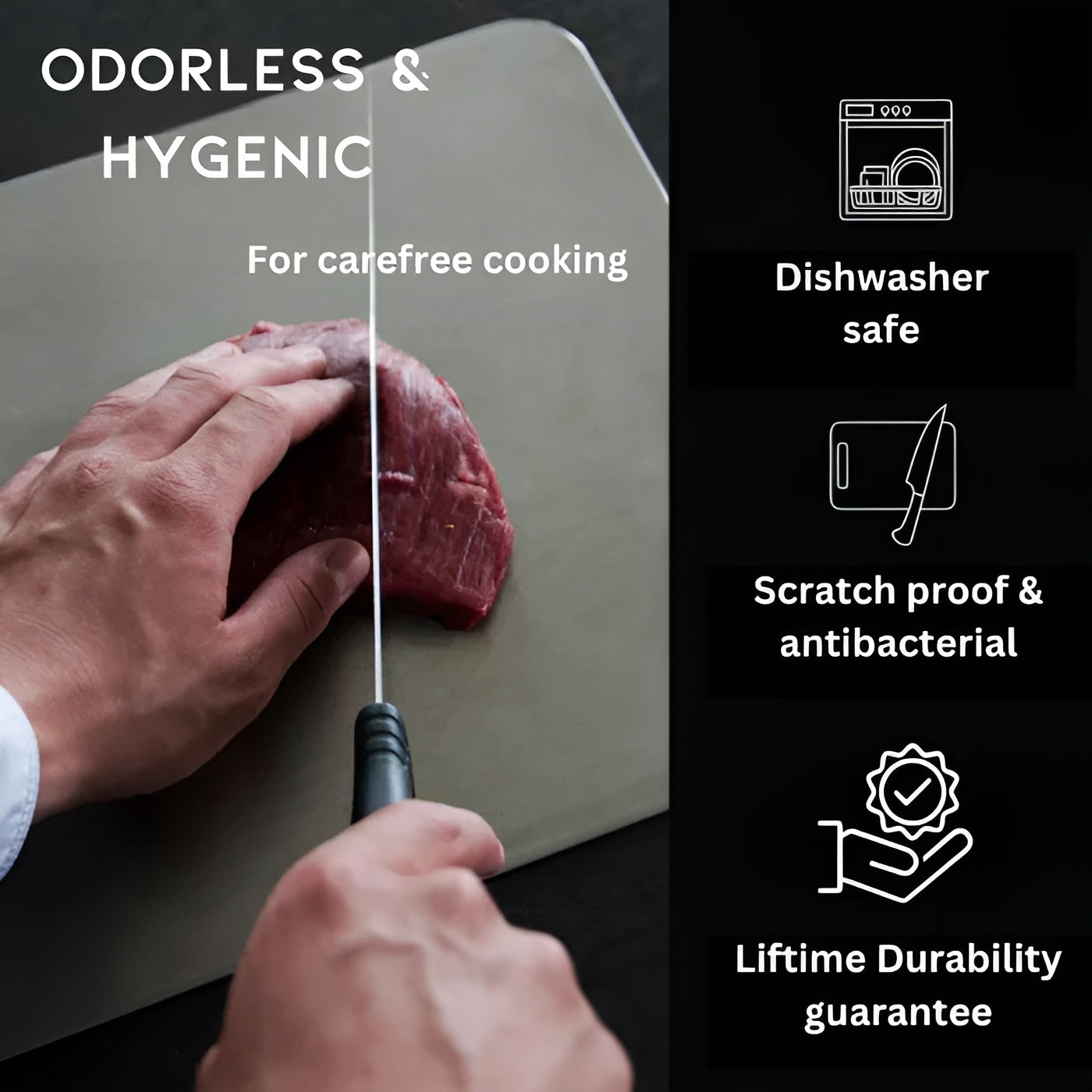 TitanEdge – 100% Titanium Antibacterial Cutting Board for Hygienic Cooking
