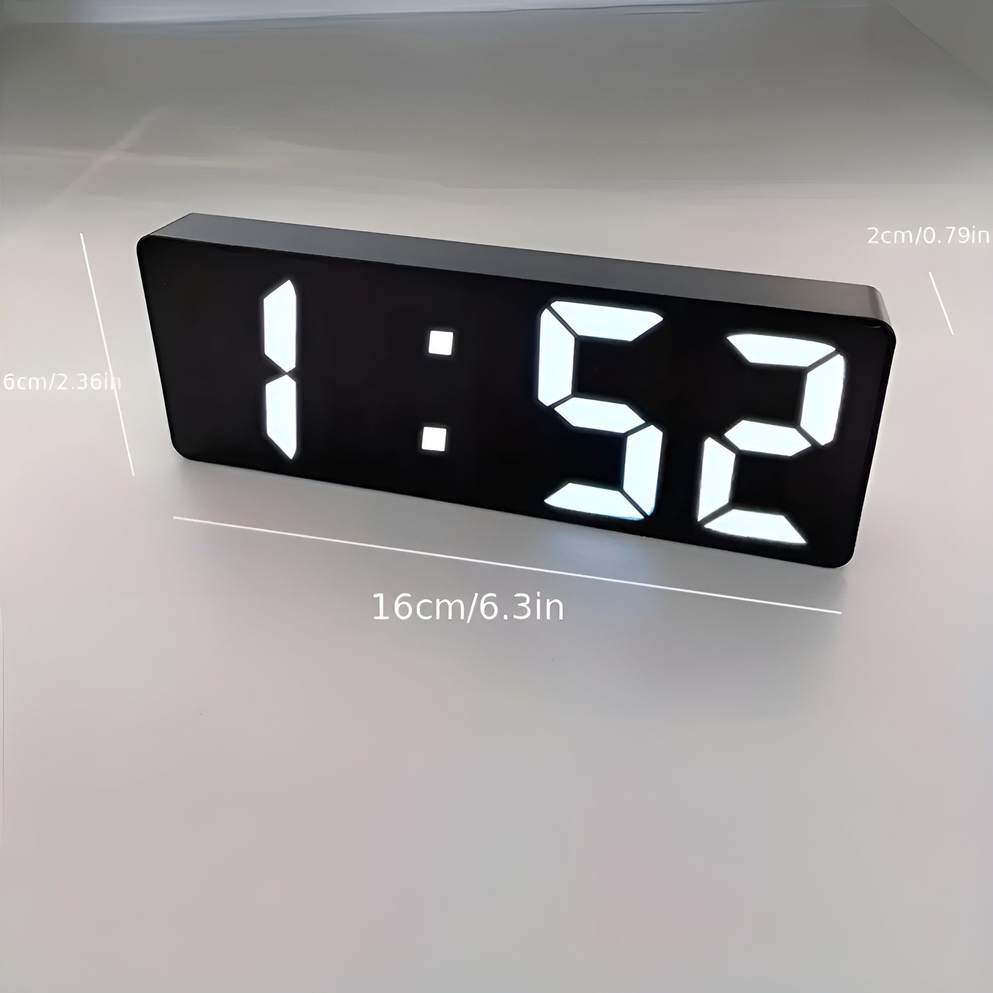 TimeLuxe - Digital LED Mirror Alarm Clock Modern Minimalist Design