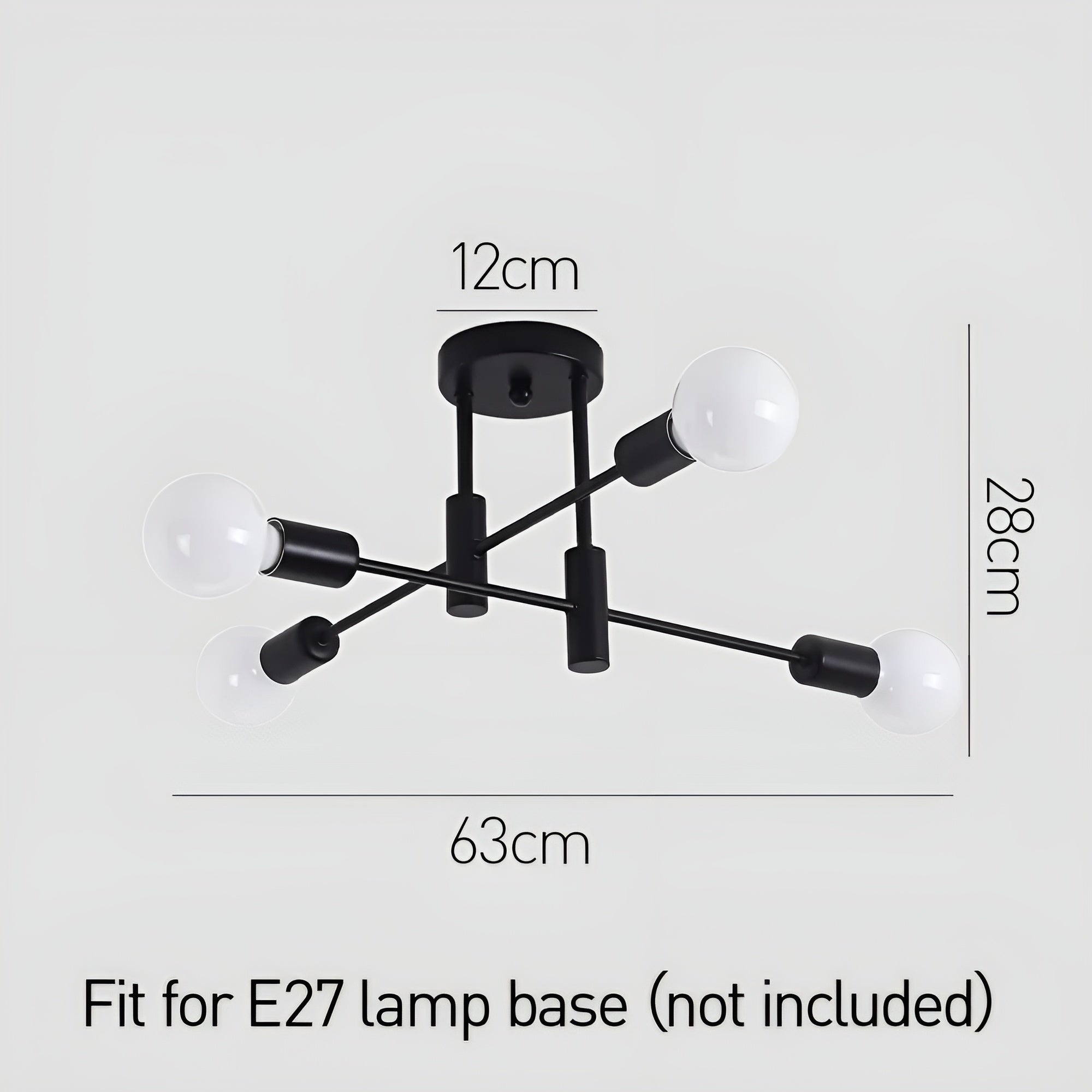 NoirLux – Nordic Ceiling Light Matte Black Modern Fixture for Dining Bedroom or Living Room