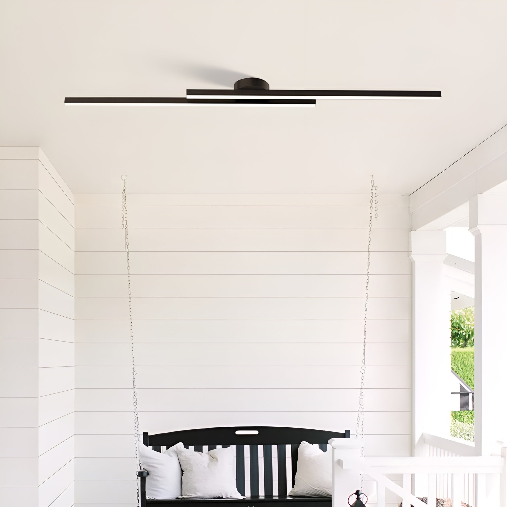 LumaLine – Modern Aluminium LED Strip Ceiling Light, Minimalist Semi Flush Fixture