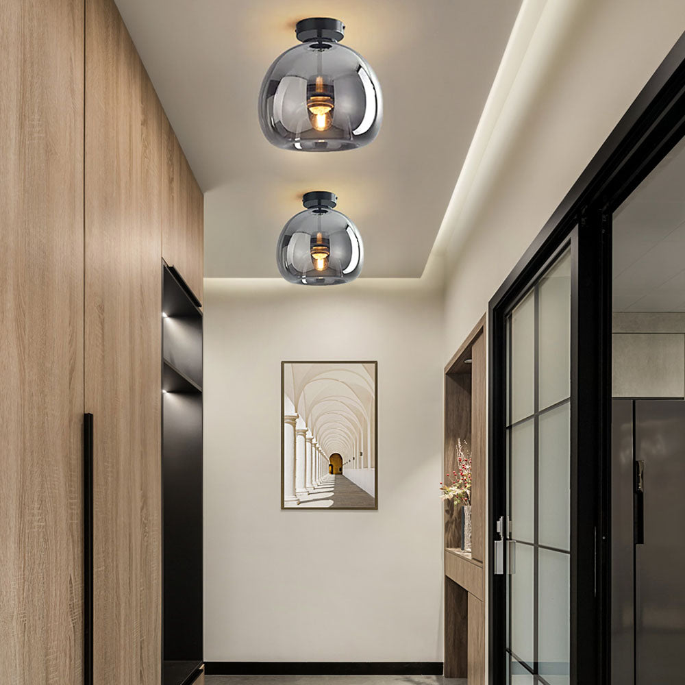 VintaGlow – Retro Copper Glass Ceiling Light with Modern Vintage Metal Fixture