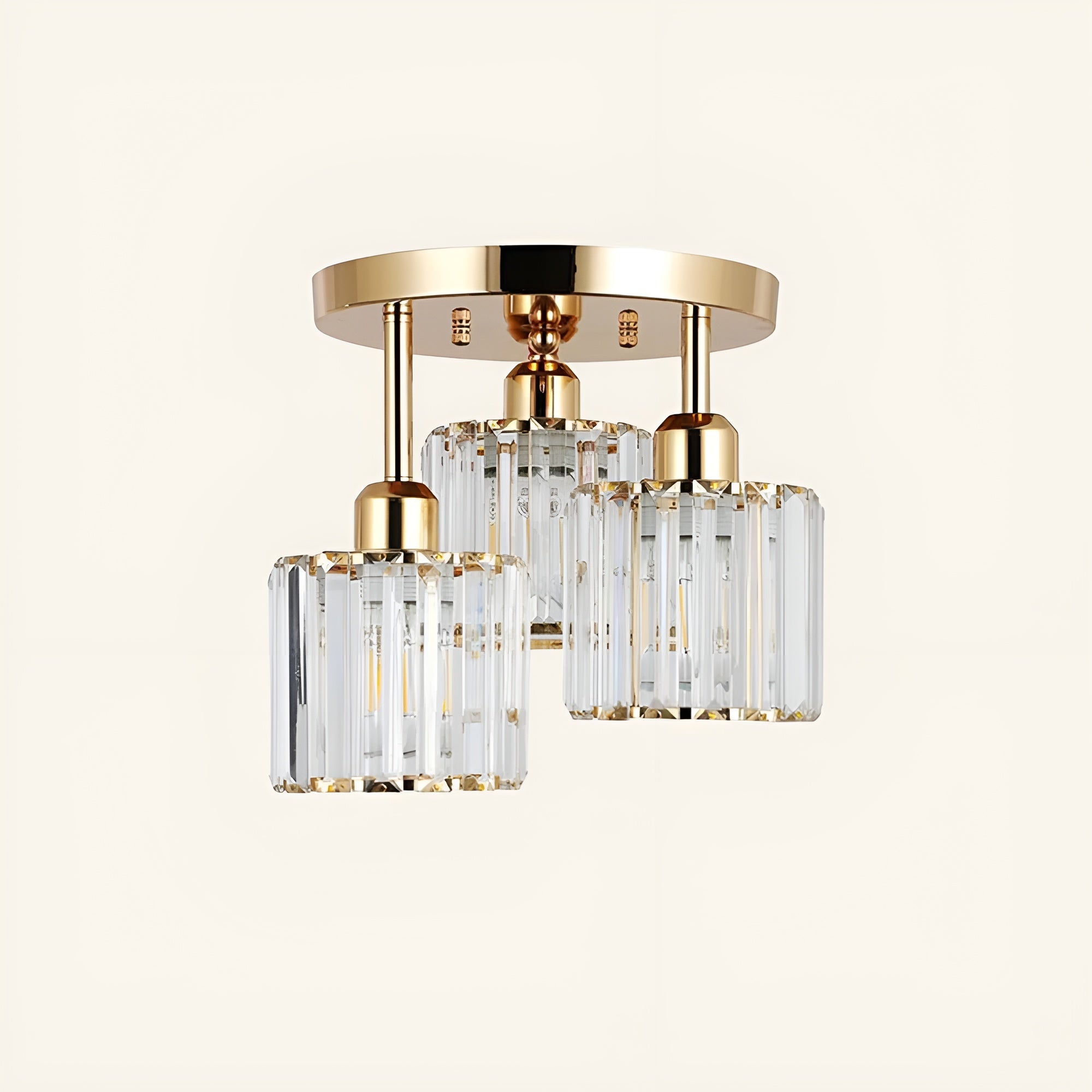LustraGlow – Crystal Ceiling Light Modern Semi Flush Fixture for Bedroom or Hallway Lighting
