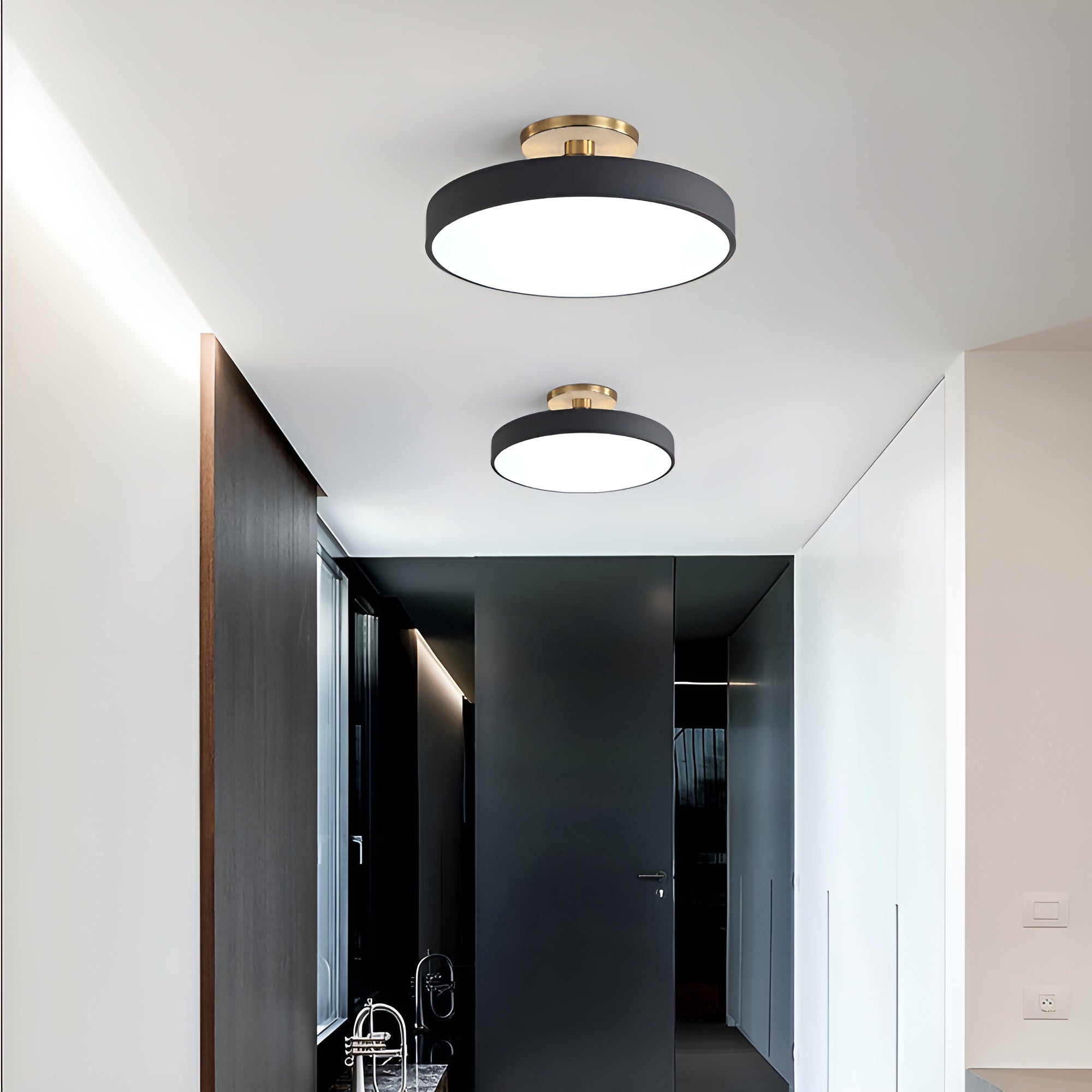 LumoCirque – Circular LED Semi Flush Mount Ceiling Light, Minimalist Fixture