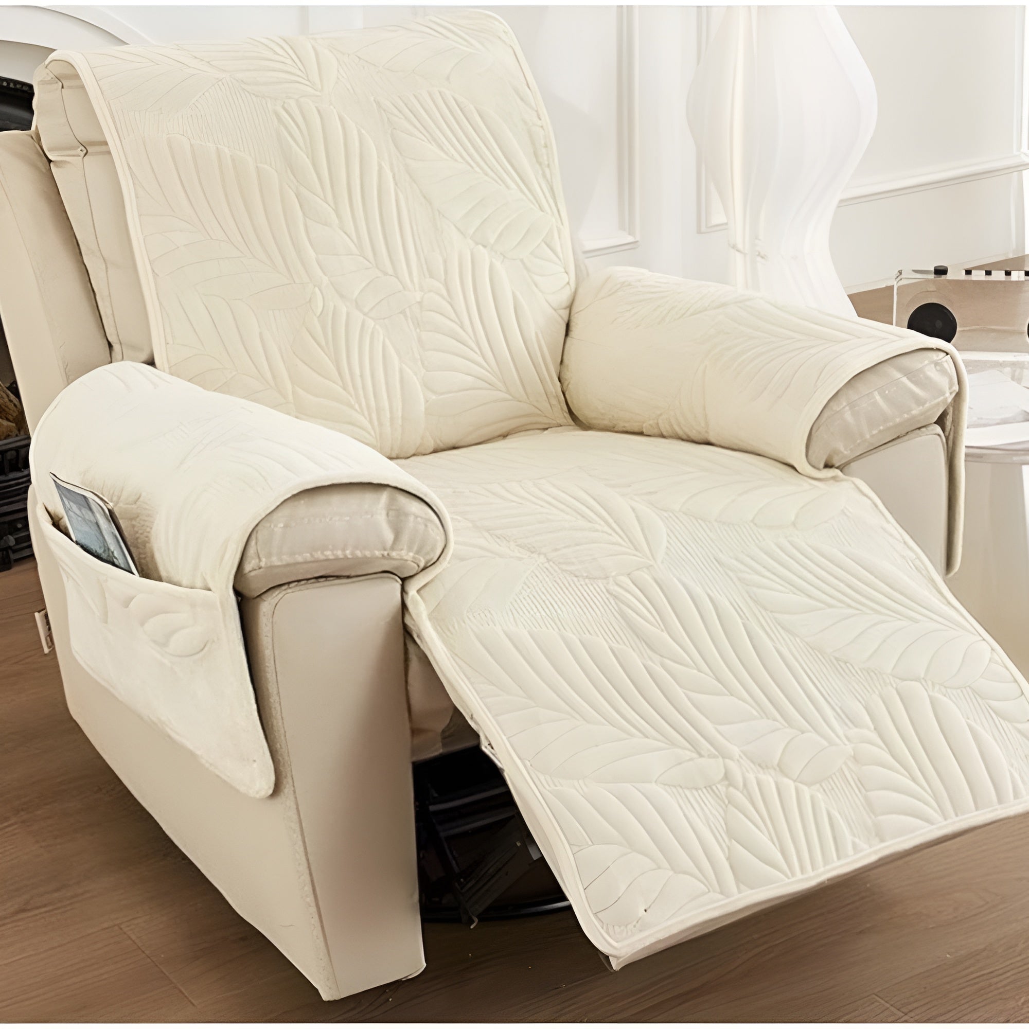 LeafHaven - Verdant Leaf Recliner Cover Anti-Slip Washable Protector
