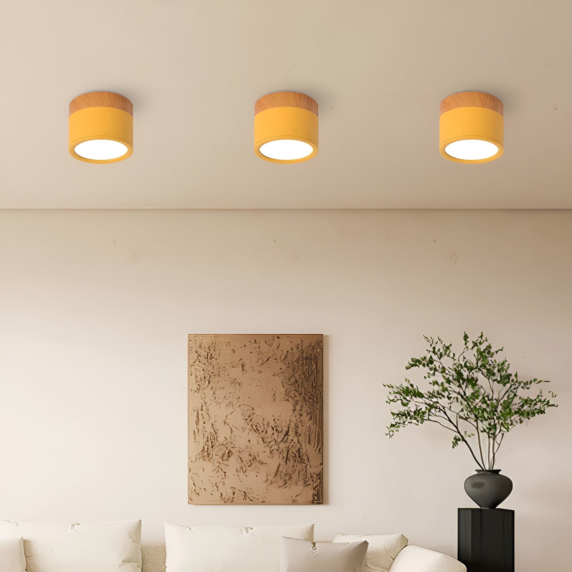 LumiCyl – Cylinder Flush Ceiling Light with Modern Minimalist LED Space-Saving Lighting