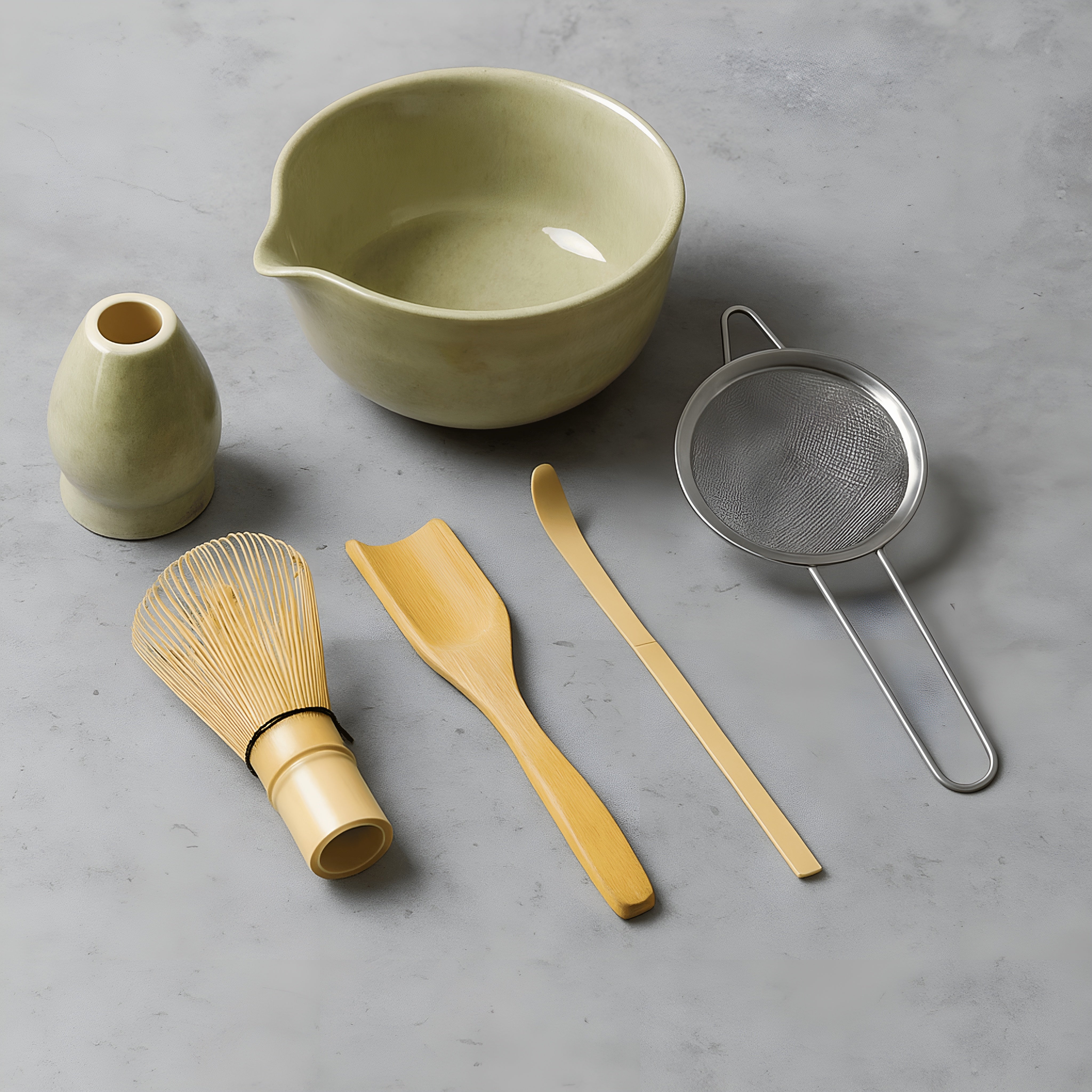Zenmori – Matcha Tea Set with Ceramic Bowl and Bamboo Tools for Ritual Use